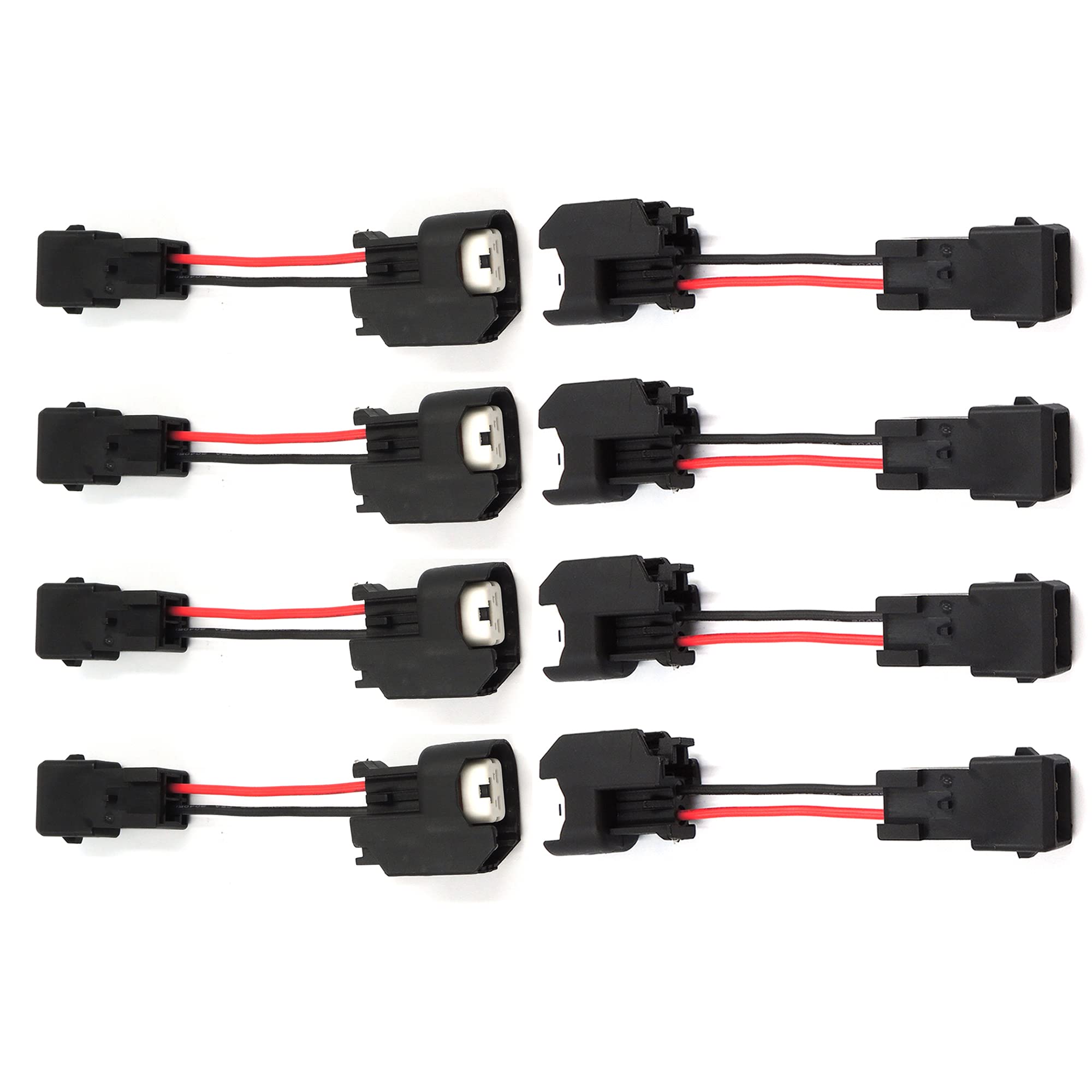 HiSport Injector PnP Plugs LS1 LS6 LT1 EV1 Engine wire Harness to LS2 LS3 LS7 EV6 Injector Adapters 8Pcs - HiSport