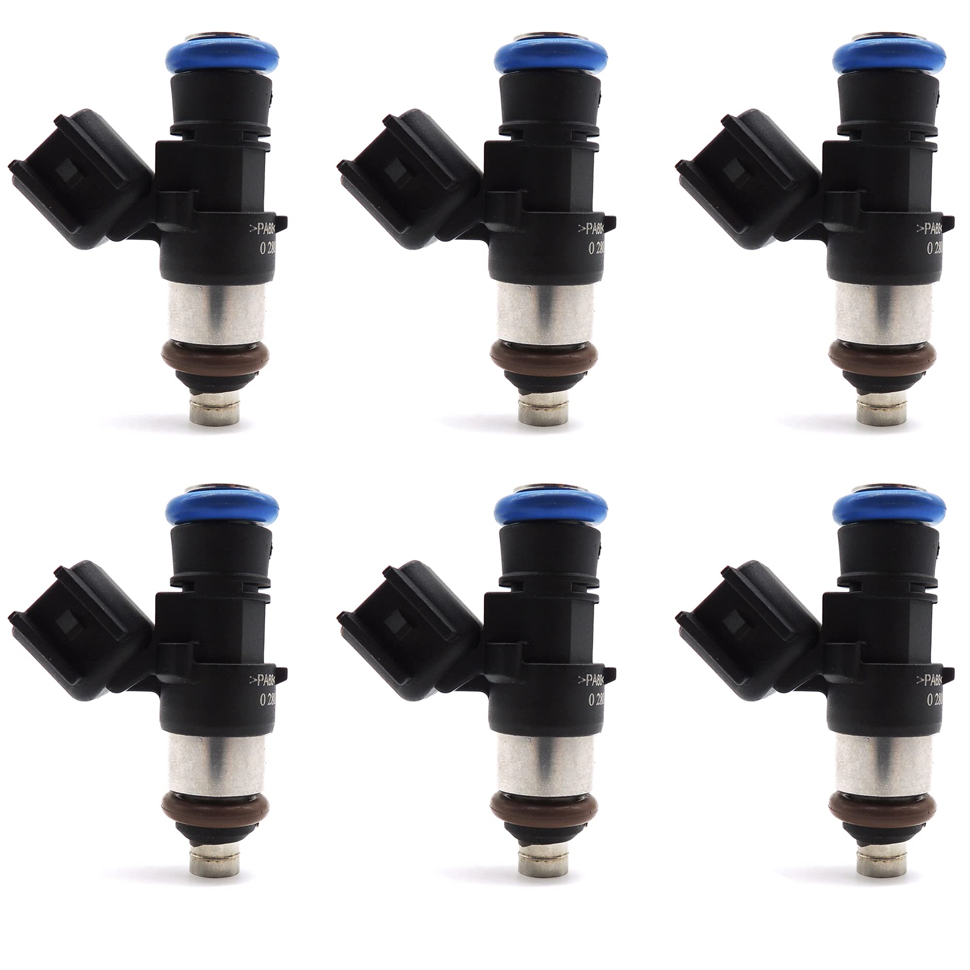New HiSport Fuel Injectors 0280158077 0280158091 FJ1000 Compatible with FORD LINCOLN MAZDA 3.5L 3.7L V6 2007-2011 6 PCS - HiSport
