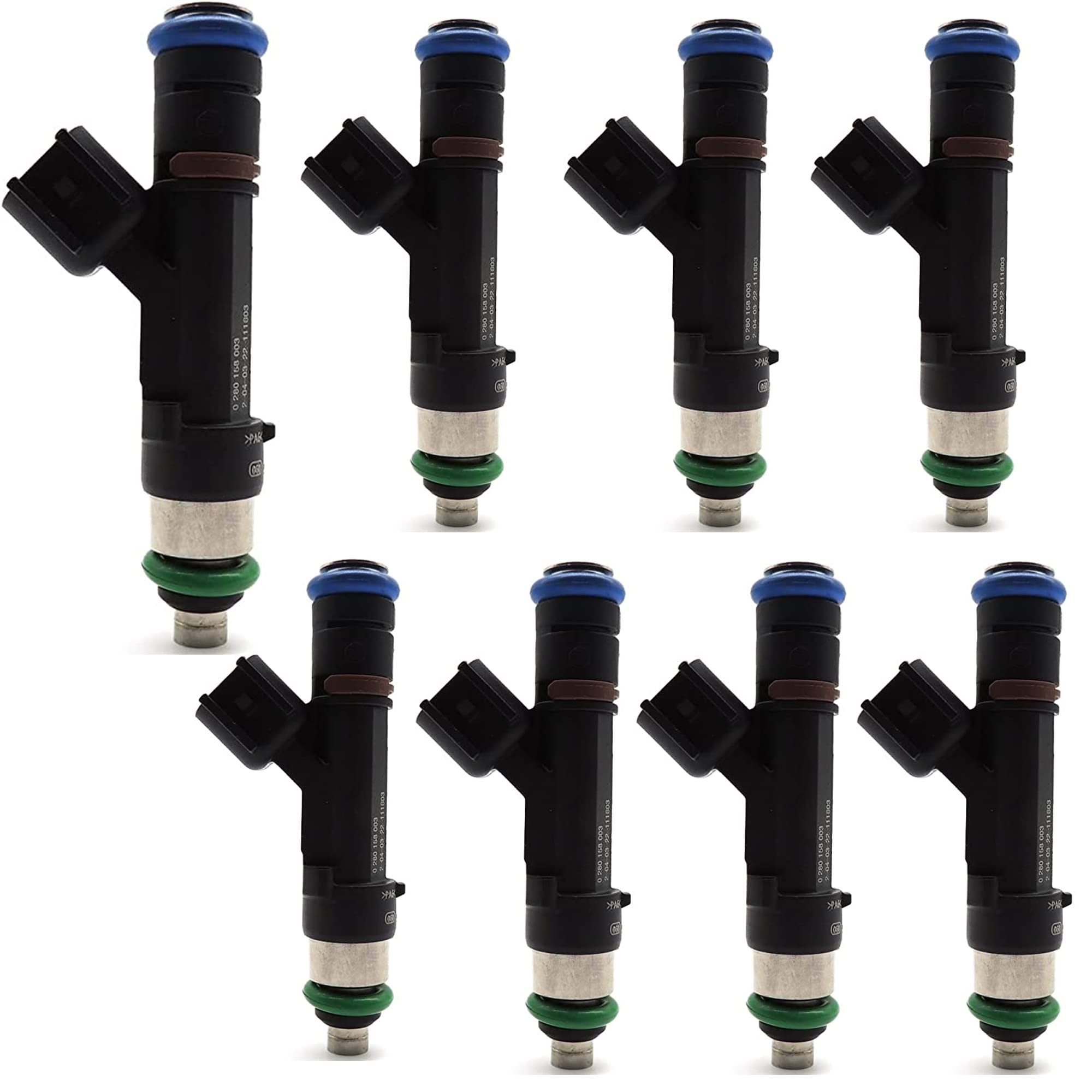 HiSport Fuel Injector 0280158003 822-11181, 82211181 Compatible with Ford F-150 5.4L V8 2004 (8 PCS/Pack) Flow Matched Fuel Injector Set - HiSport