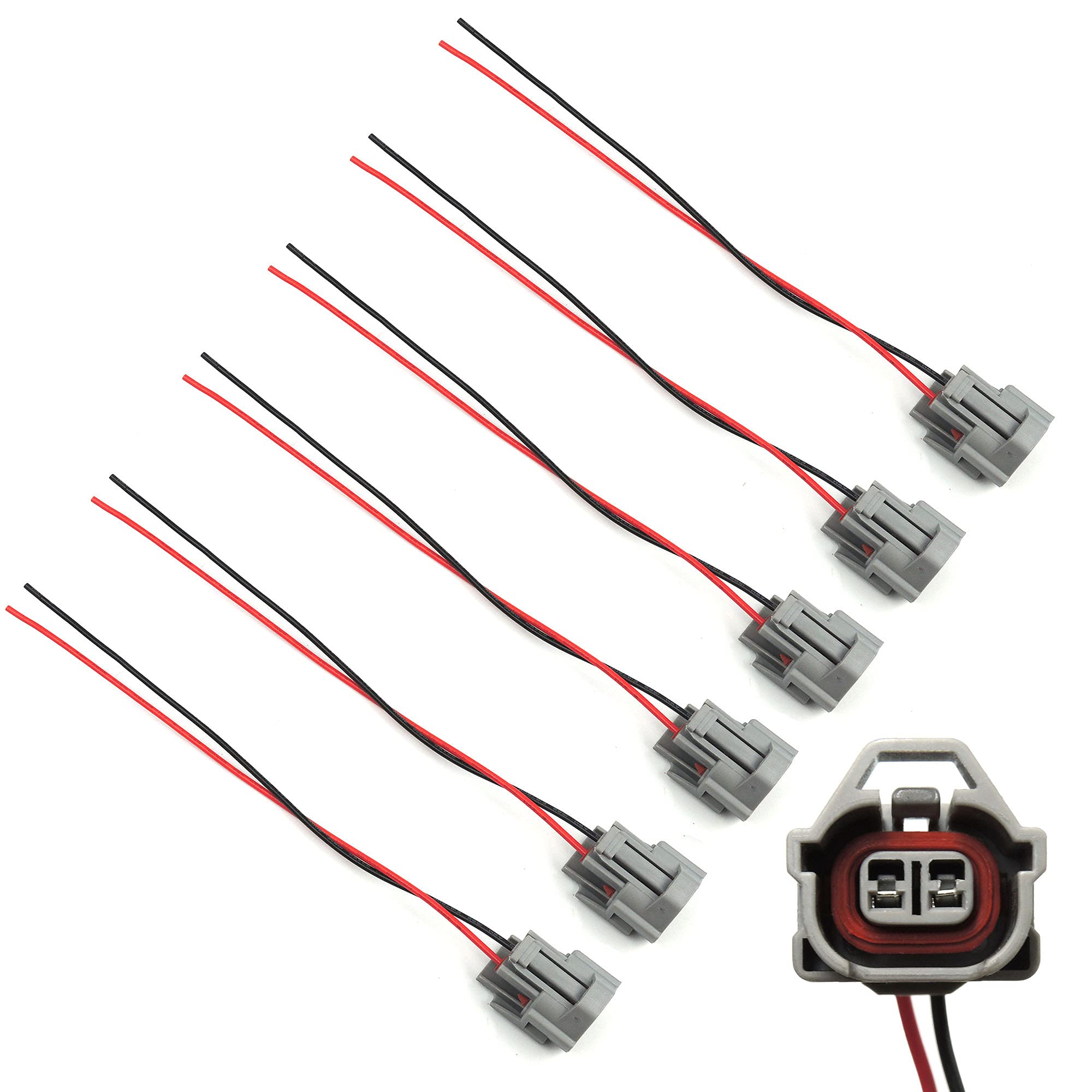 HiSport Fuel Injector Connector Harness Plug EV1 EV6 EV14 Compatible with Toyota DENSO (Pack of 6) - HiSport