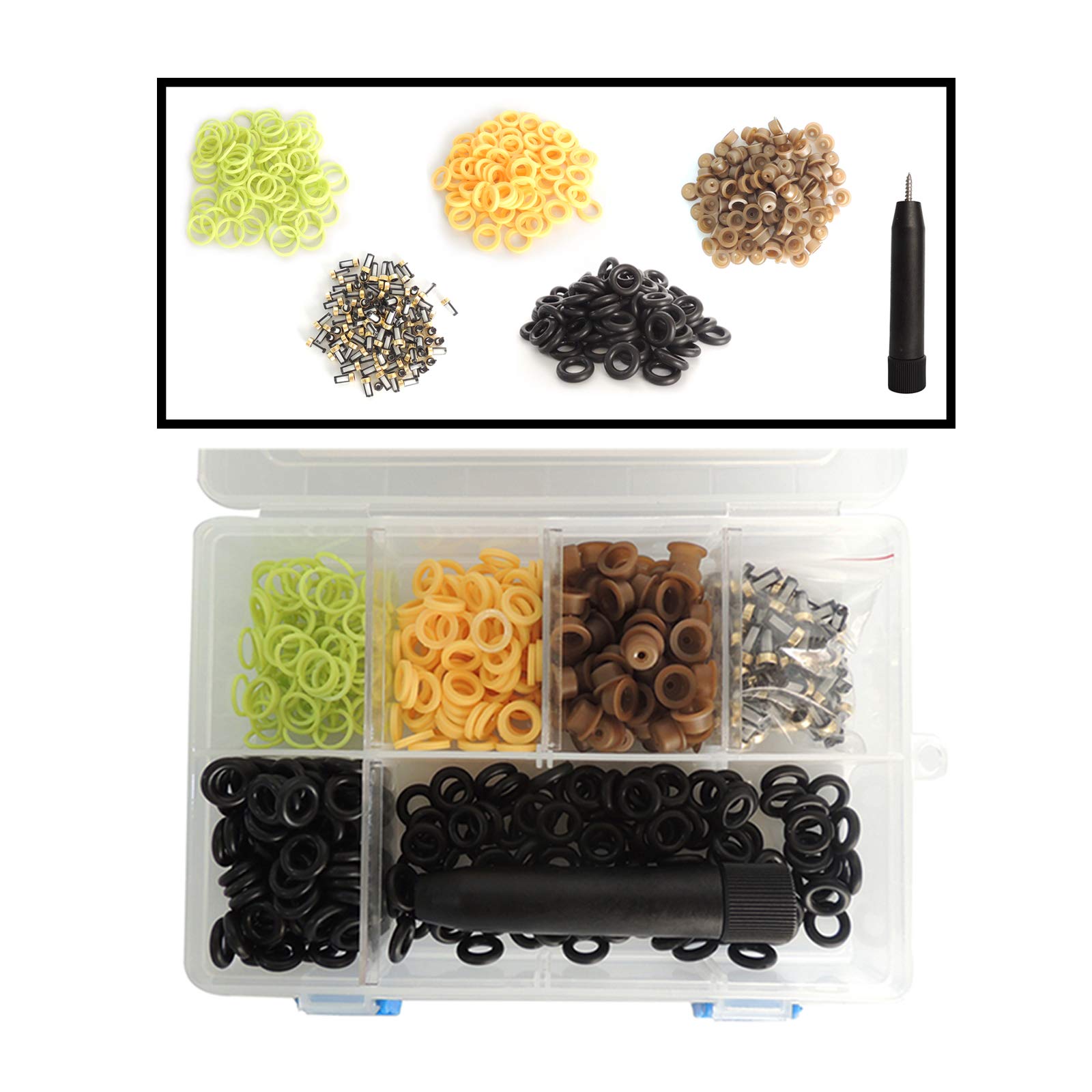 HiSport Fuel Injector Rebuild Service Repair Kits - O rings, Spacers, Pintle Caps, Micro Basket Filters + Removal Tool (100set/box)