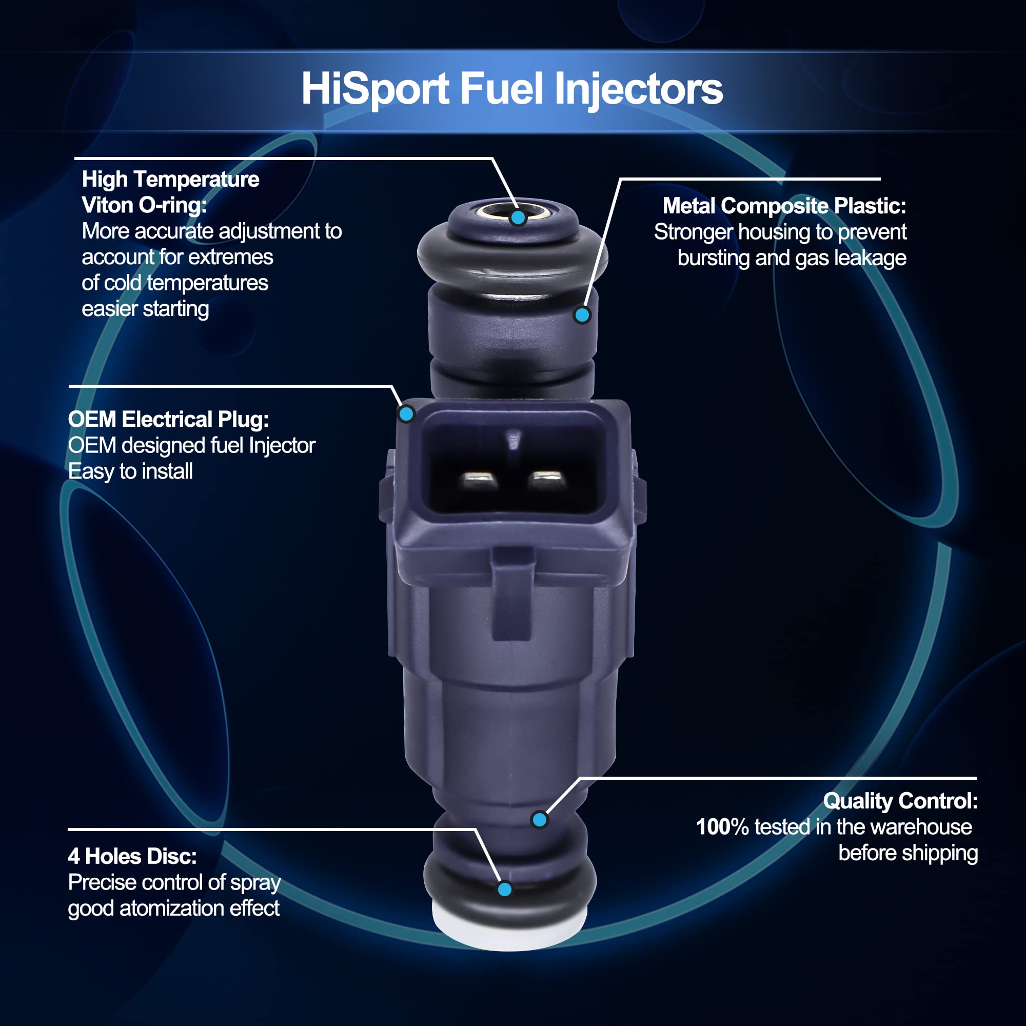 HiSport Fuel Injector 0280156065 06B133551M Compatible with Audi VW 1.8L I4 - HiSport