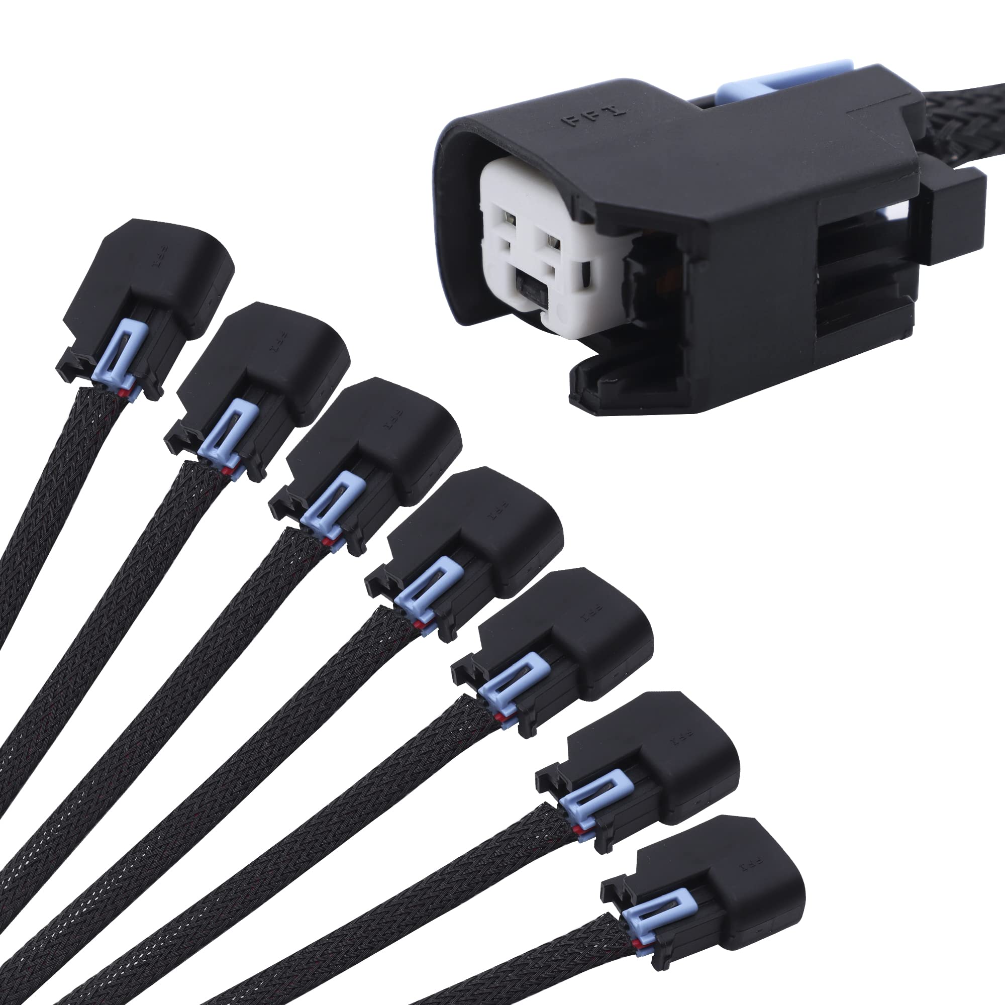 HiSport Fuel Injector Connector 8 PCS Pigtail Connectors Wire Terminals WAINJ32 Compatible with Mini Delphi Multec 2 Harness to USCAR EV6 - HiSport