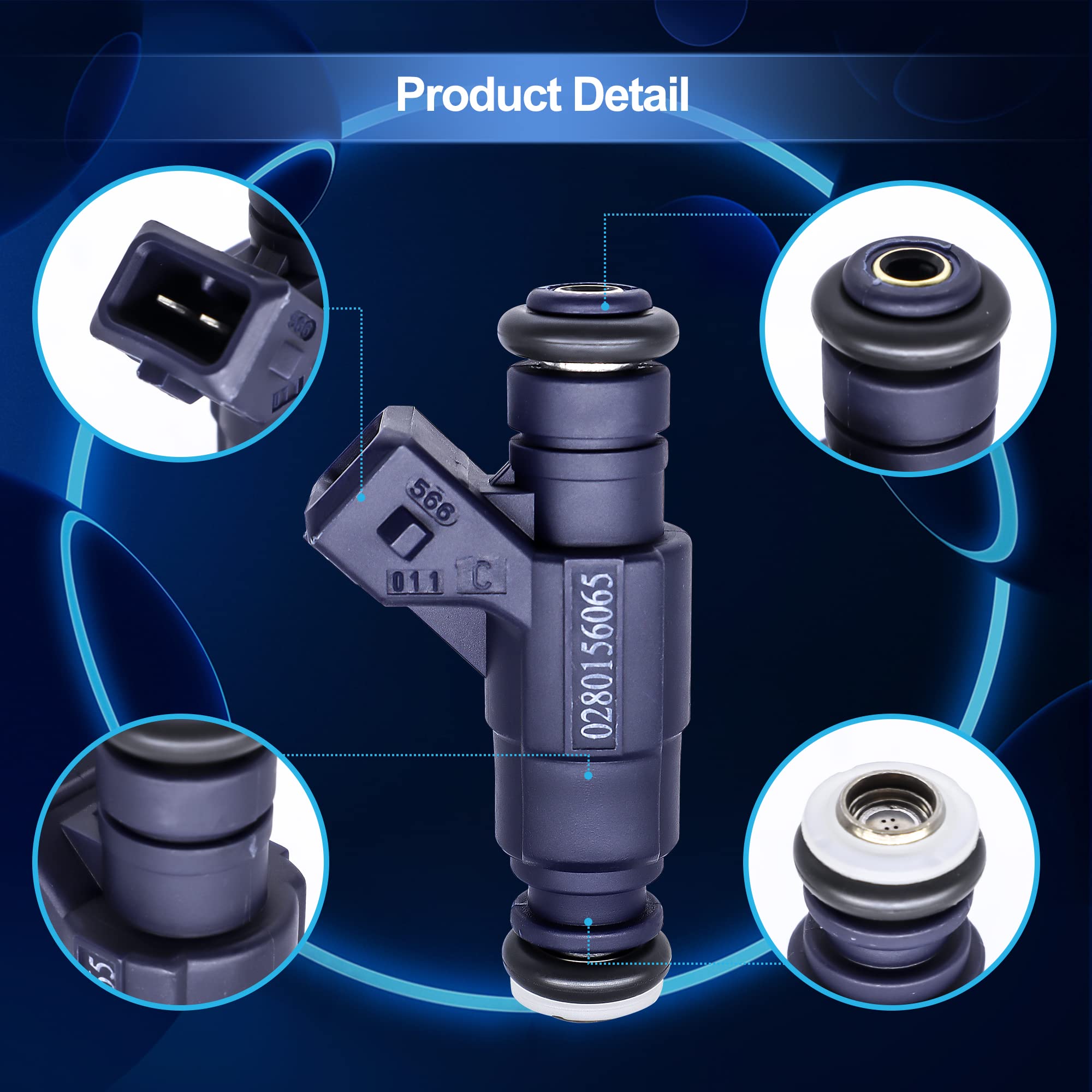 HiSport Fuel Injector 0280156065 06B133551M Compatible with Audi VW 1.8L I4 - HiSport