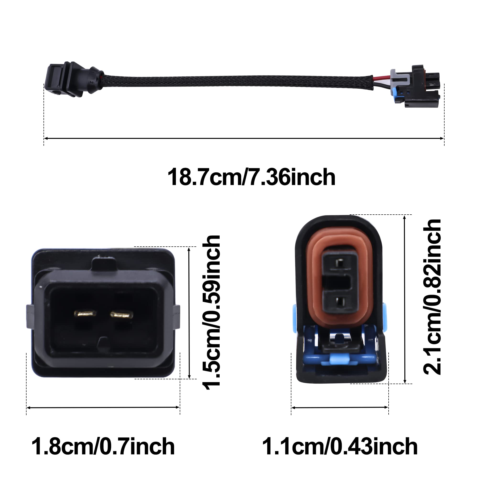 HiSport Fuel Injector Connector 8 PCS Pigtail Connectors Wire Compatible with Jetronic EV1 to Mini Delphi Multec - HiSport