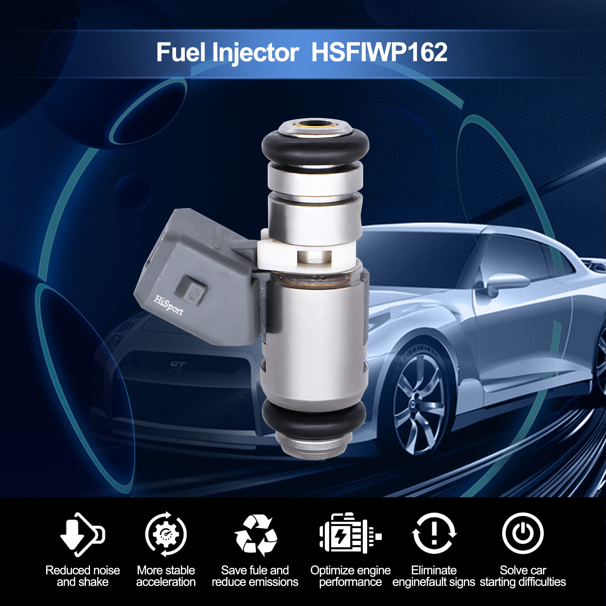 HiSport Racing Fuel Injector IWP162 Compatible with Harley Davidson Replaces 27609-01B, 27609-01, 1022-0113 (pack of 1) - HiSport