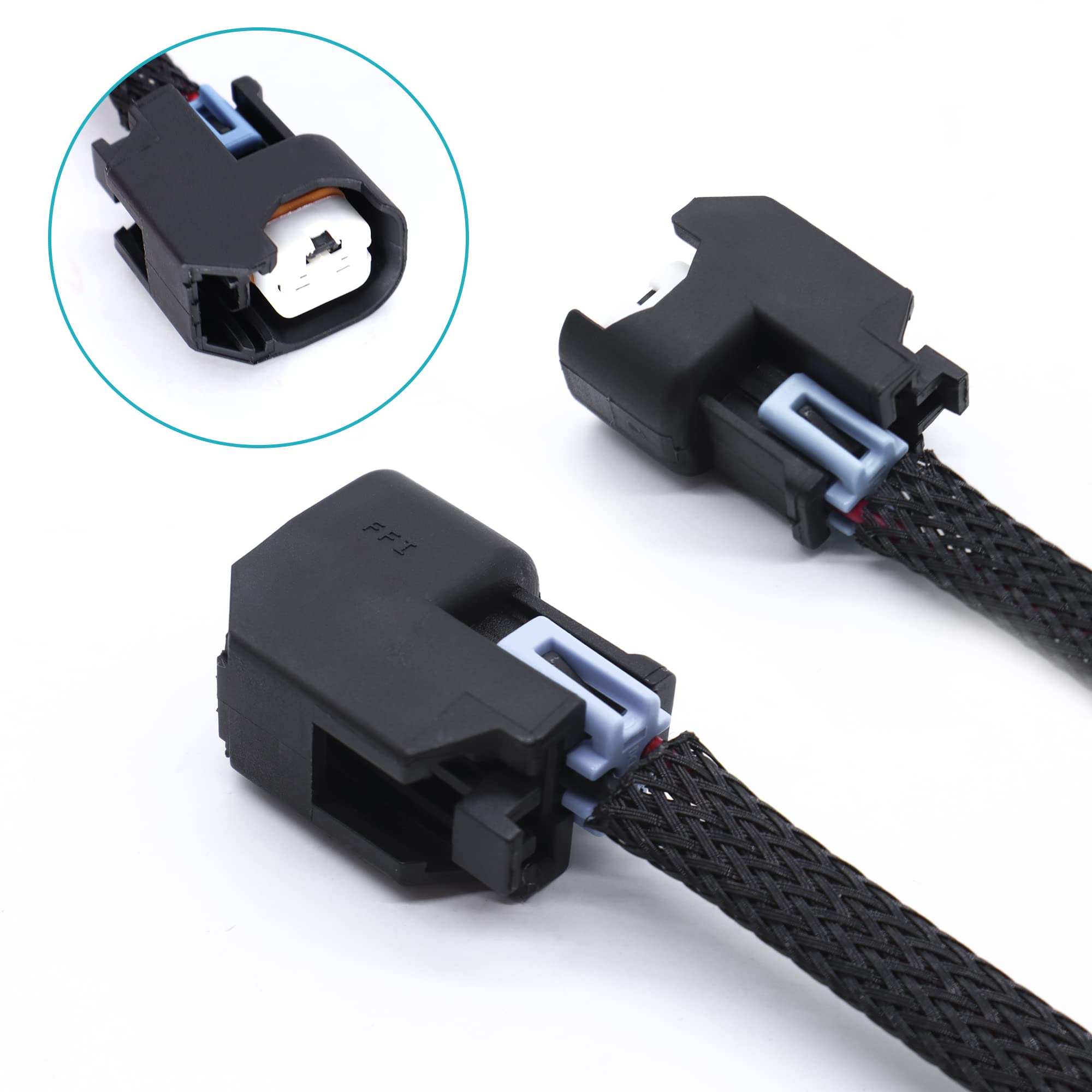 HiSport Fuel Injector Connector 8 PCS Pigtail Connectors Wire Terminals WAINJ32 Compatible with Mini Delphi Multec 2 Harness to USCAR EV6 - HiSport