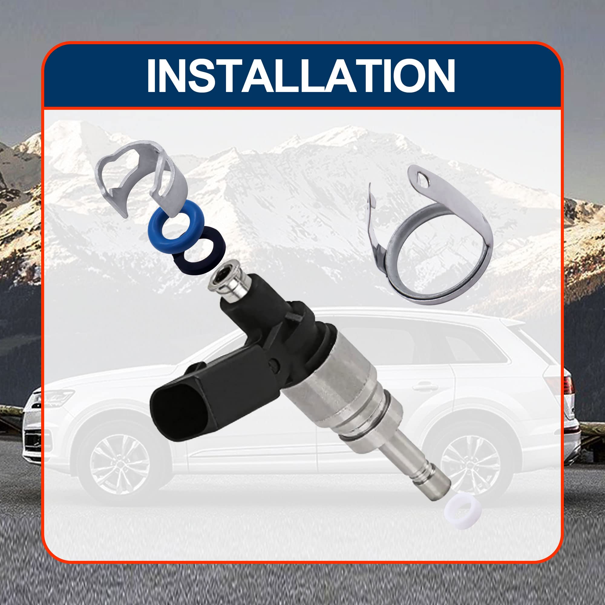 HiSport 06E998907G Fuel Injectors Seals Repair O-Ring Kit -Compatible with VW Audi A4 A5 A6 A8 Q7 Touareg (6 pcs)