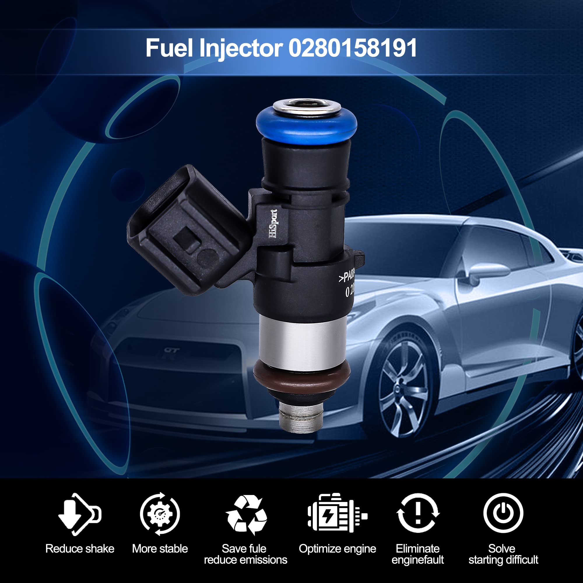 HiSport Fuel Injector 96487553 Compatible with Chevy Aveo 1.6L 2006-2007-2008 Replaces 832-11197 1 PCS - HiSport