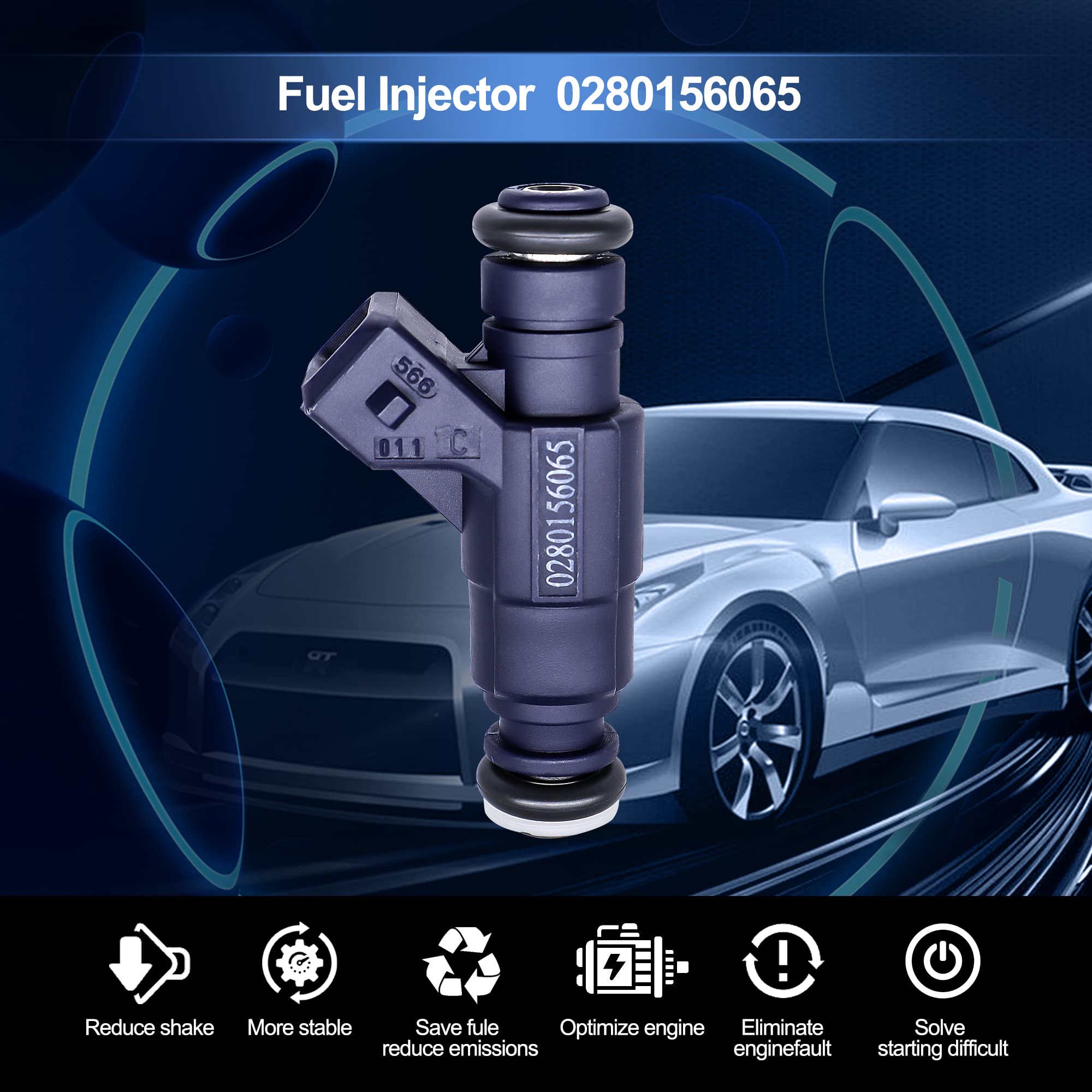 HiSport Fuel Injector 0280156065 06B133551M Compatible with Audi VW 1.8L I4 - HiSport