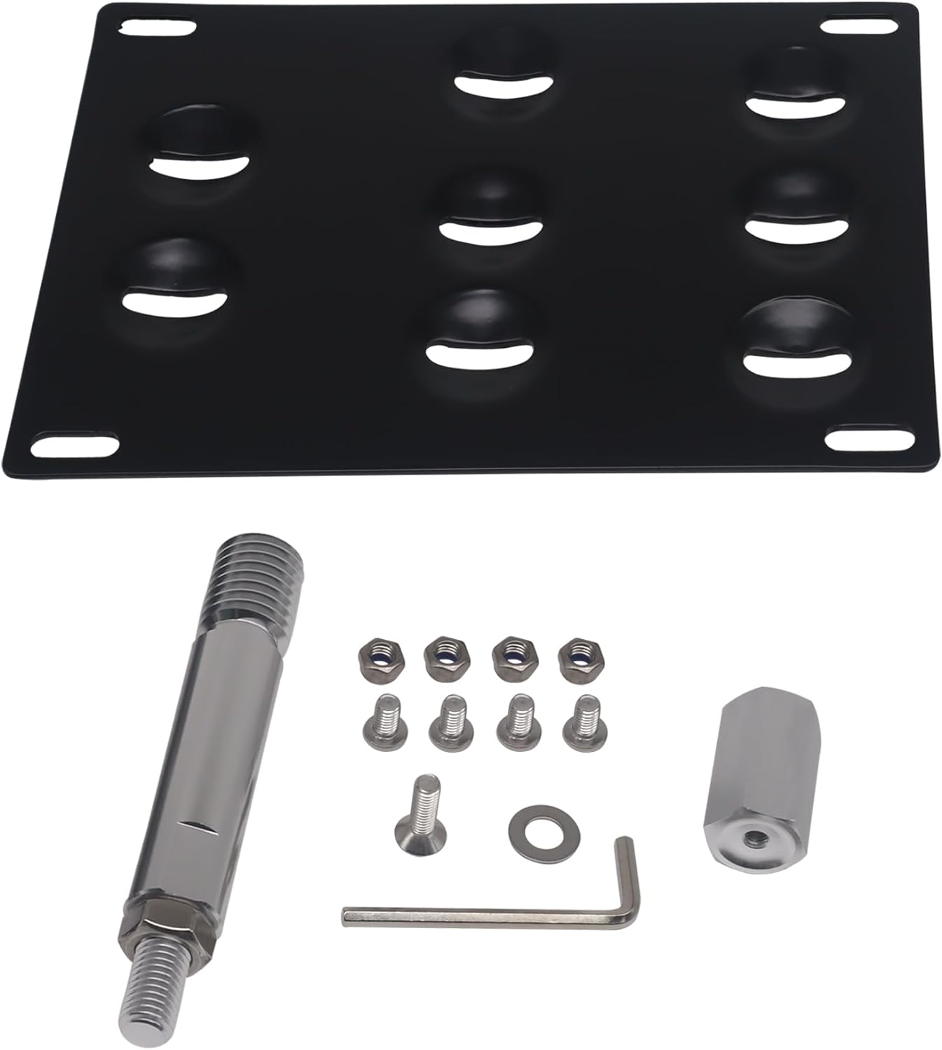 HiSport License Plate Holder Front Bumper Compatible with Mercedes-Benz No Drill Relocator Hole Adapter Support Holder