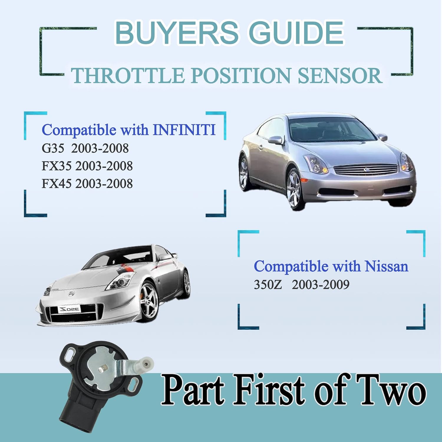 HiSport Throttle Accelerator Pedal Position Sensor - Compatible with Nissan 350Z Infiniti FX35 G35 2003-2008 Replace#18002AM81D 18002-AM81E 18919-AM810 18919-6N20