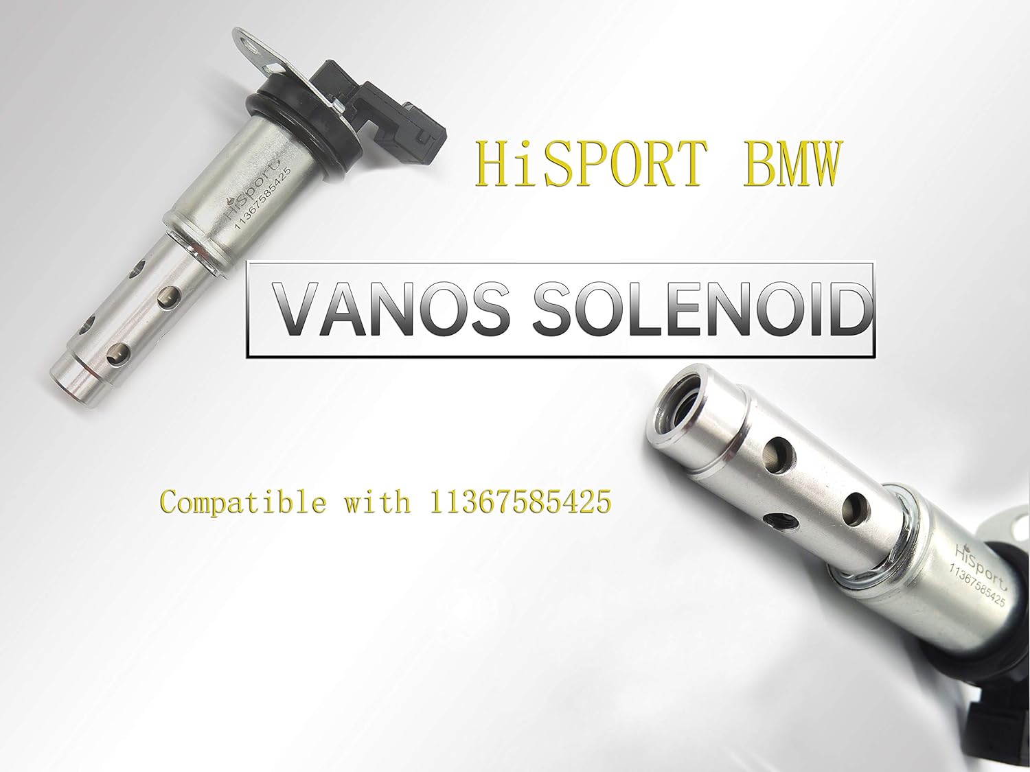 HiSport Engine Variable Valve Timing VANOS Solenoid 11367585425- Oil Control Valve Replacement For BMW 1 Series M 135i 328i 335i 525i X3 X5 128i 328i N51 N52 N54 3.0L V6 & more