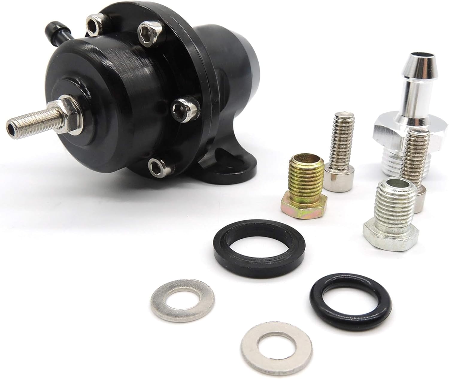 HiSport Fuel Pressure Regulator with Kit - Black High Volume Adjustable Compatible with Honda Acura B-Series Engines EG DC EK B16A B18C