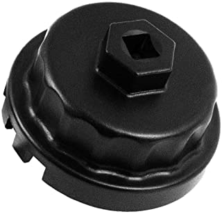 HiSport Oil Filter Wrench Replacement for Toyota, Lexus, RAV4, Camry, Tundra, Highlander, Sienna and More-Cup Style Oil Filter Cap Removal Socket Tool for 2.5-5.7L Engine with 64mm Housing