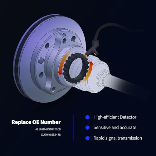 HiSport Front Right Passenger Side ABS Wheel Speed Sensor Comaptible with Nissan Sentra 2.0L 2.5L L4 Sedan 2007-2012 Replaces ALS628 47910ET000