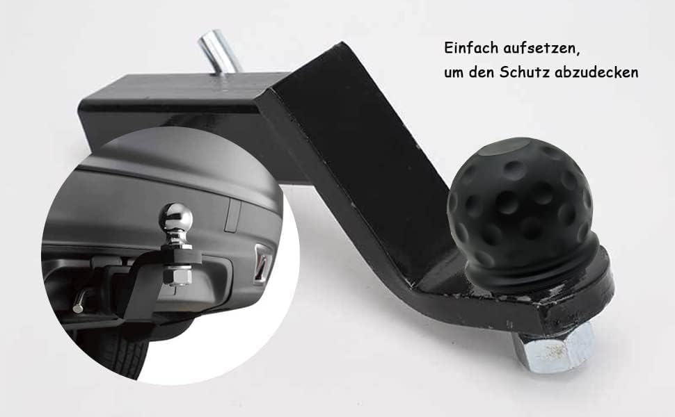 HISports 2 Stück Anhängerkupplung Kappe Für 50 mm Abschleppkugel Staubdicht Und Wasserdicht, Für Auto, Wohnmobil, Anhänger Kugelkopfschutz