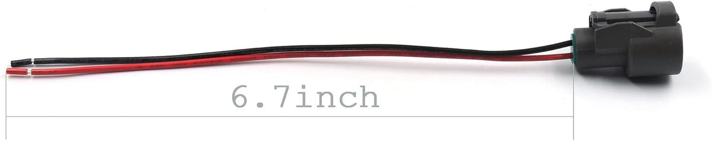 HiSport Coolant Temperature Sensor Plug Pigtail Connector - Compatible with Honda Civic Integra B/D/H/F Engines VTEC 6.7" Long 2pcs