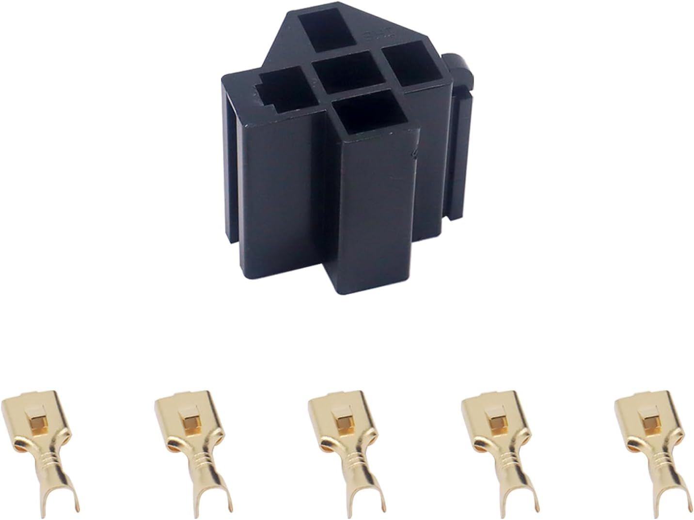 HiSport 5-Pin Relay Connector (x5) | Premium Quality, Durable & Reliable | 12V, 30A/40A Sockets w/ 6.3mm Terminals | Ideal for Car & Truck Electrical Upgrades