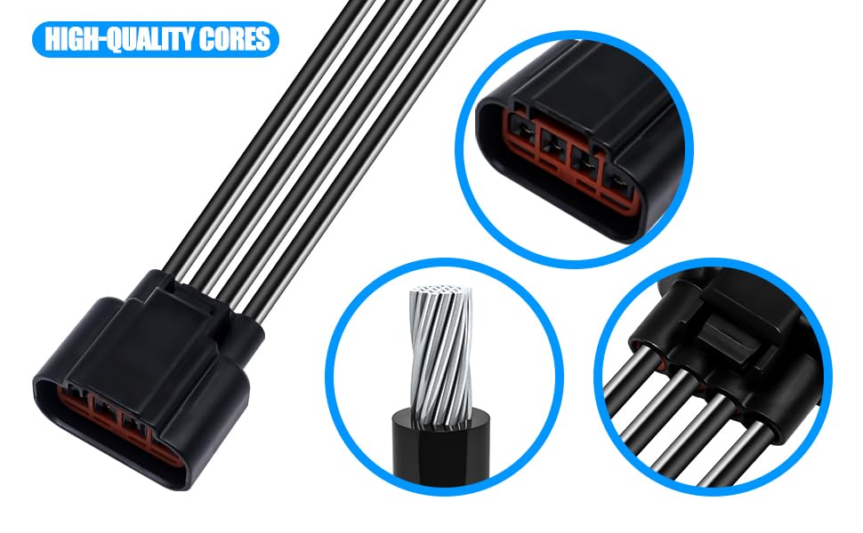 HiSport WPT688 WPT 688 HVAC Blower Motor Resistor Connector Wire Harness Pigtail S1763 14 AWG Compatible with Ford F-150 2009-2014