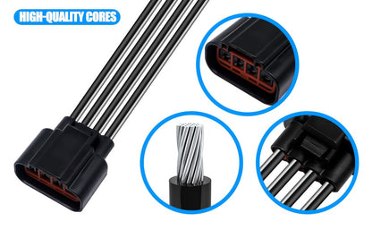 HiSport WPT688 WPT 688 HVAC Blower Motor Resistor Connector Wire Harness Pigtail S1763 14 AWG Compatible with Ford F-150 2009-2014