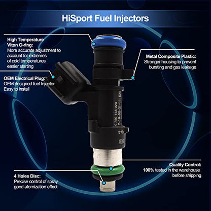 HiSport Fuel Injector 6 PCS 0280158028 04591986AA Compatible with Chrysler 300 V6 2.7L 3.5L 2005-2010,Compatible with Dodge Avanger Magnum 2.7L 3.5L