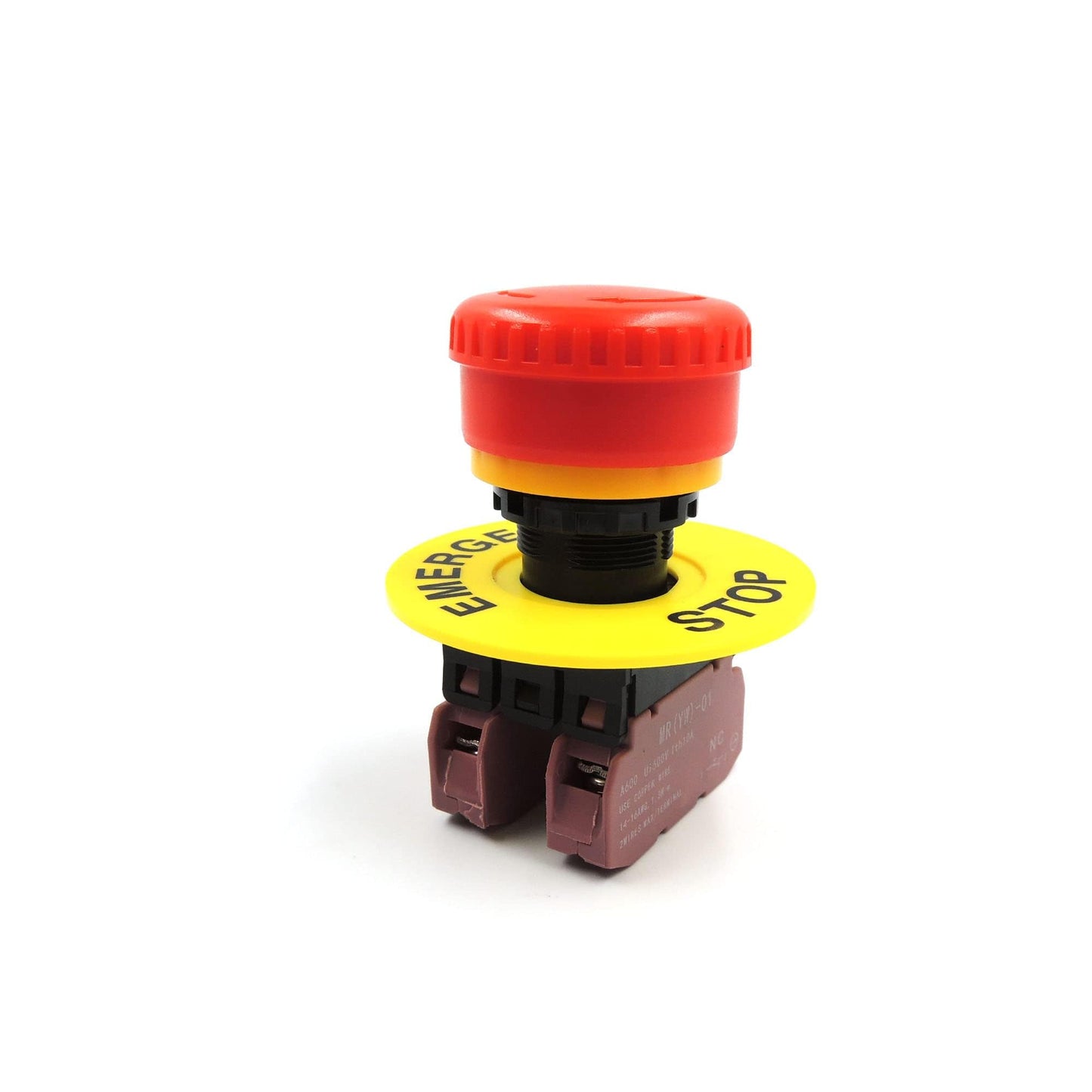 HiSport 22MM 1NC 1NO Emergency Stop Push Button Switch AC 660V 10A Red Mushroom Cap