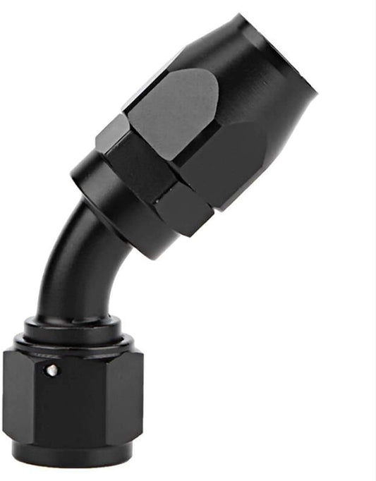 HiSport 12AN 45 Degree Hose End Fitting Swivel Aluminum Black