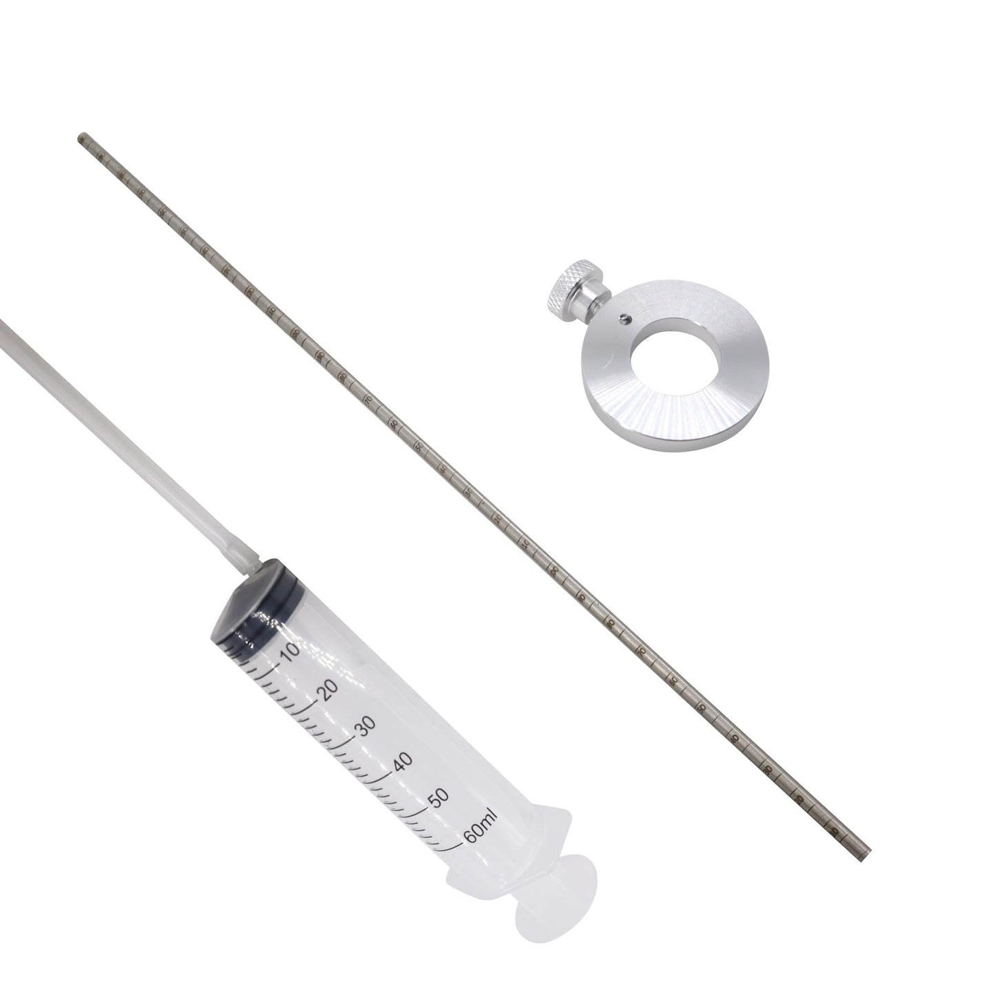 HiSport Motorcycle Fork Oil Level Tool with Adjustable Ring ¨C 60ml Capacity 300mm Scale Pipe