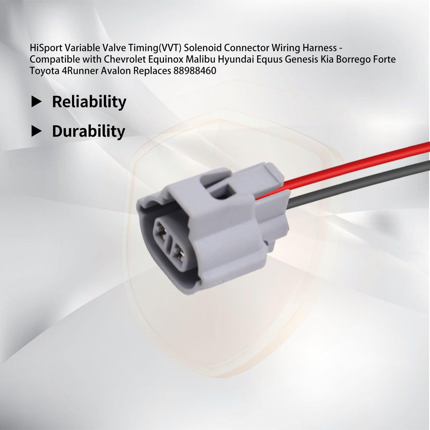 HiSport Variable Valve Timing(VVT) Solenoid Connector Wiring Harness - Compatible with Chevrolet Equinox Malibu Hyundai Equus Genesis Kia Borrego Forte Toyota 4Runner Avalon Replaces 88988460