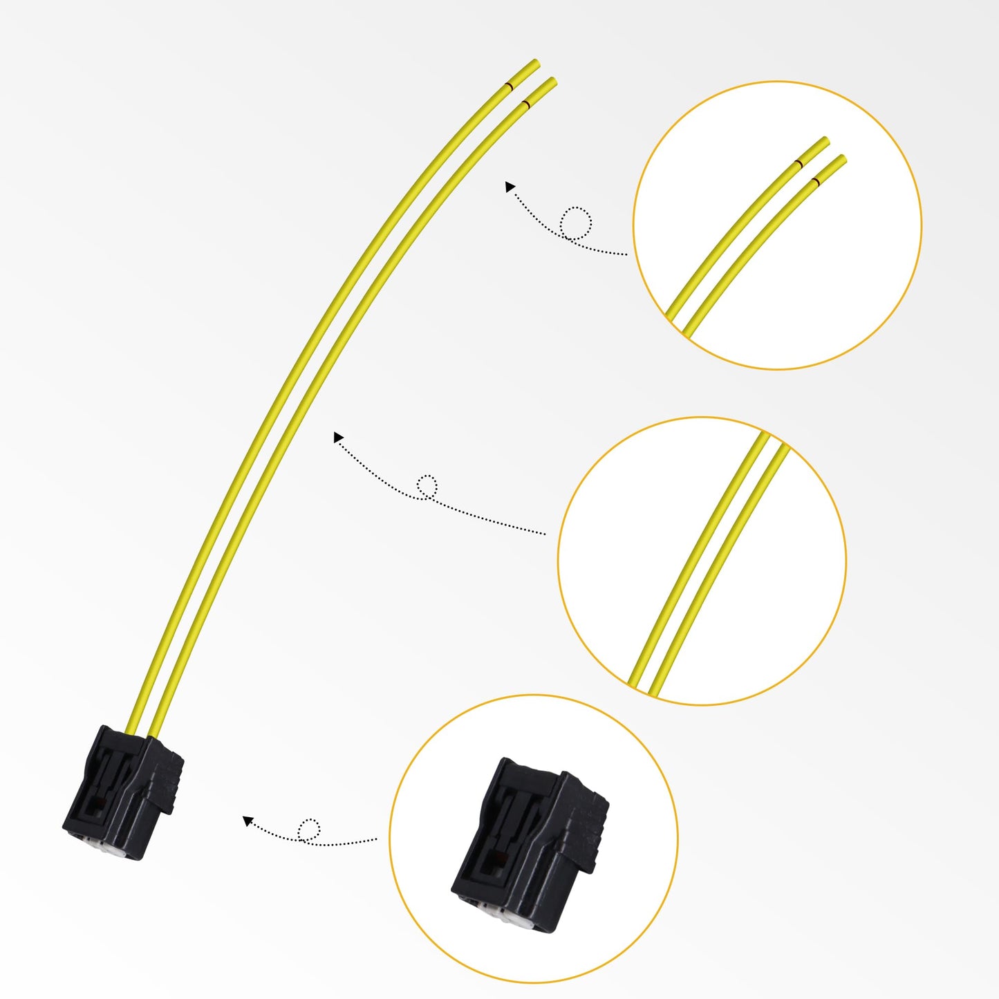 HiSport Coolant Temperature Sensor Connector Repair Harness Compatible with Honda Accord Civic Acura 2006-2024 Temperature Sensor Connector Pigtail Replace 04320-SAA-A00 37870-RWC-A01