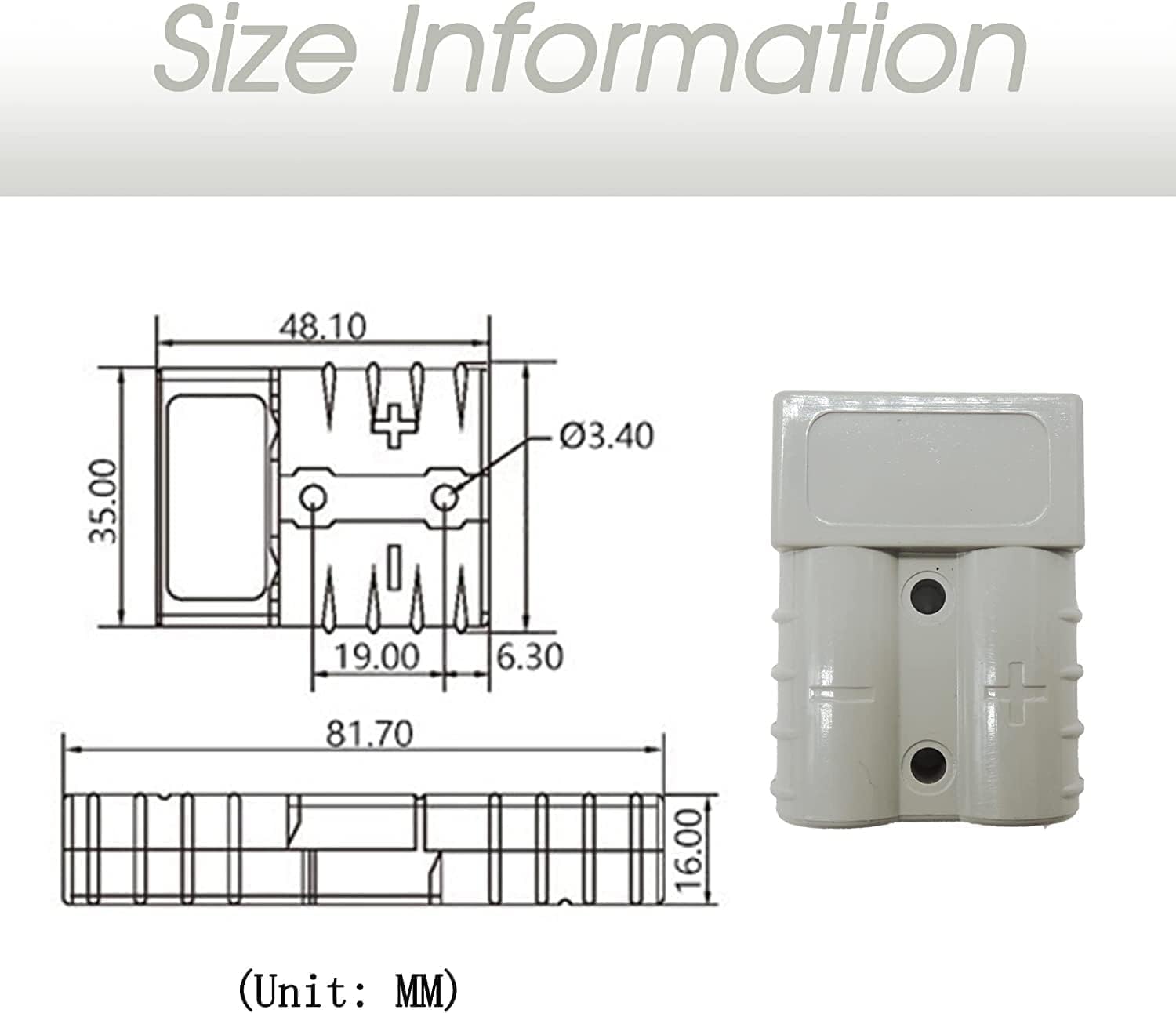 HISports 6 Stück 50 A für Anderson-stecker unterputz einbaurahmen, Stecker Satz Montagehalterung Panel Abdeckung Für Wohnwagen Boot LKW Gabelstapler Schwarz