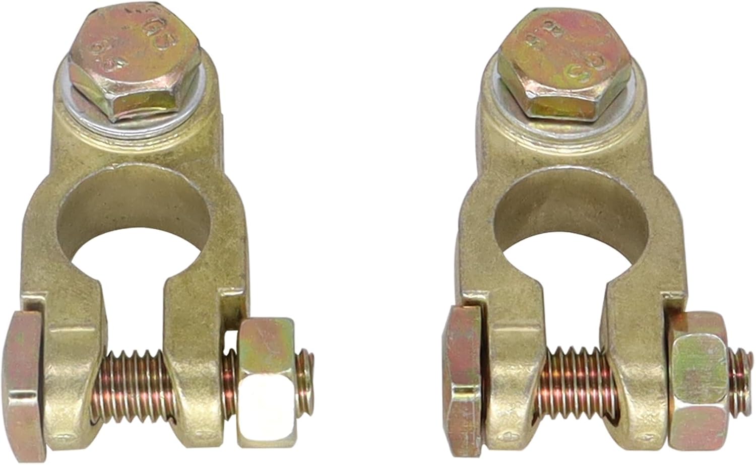 HiSport Brass Battery Terminal Connectors - This Battery Terminal Connector Compatible with Car Truck Van RV Boat (1 Pair)