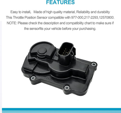 HiSport 977-000 Throttle Body Sensor TPS with Connector Compatible with Cadillac Escalade Chevy Buick Express GMC Throttle Position & Wiring Harness Pigtail Kit Replace 12570800 217-2293 217-2293