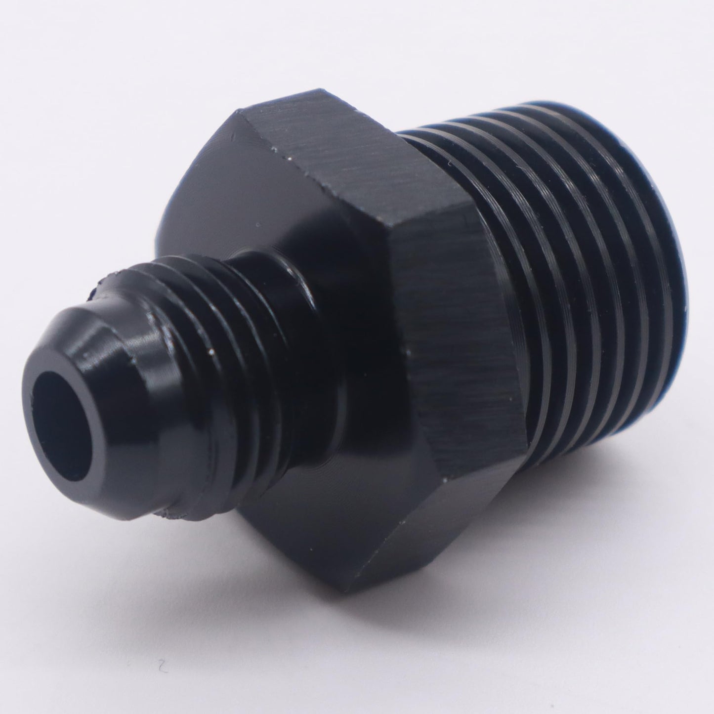 HiSport 6AN to 1/2 NPT Male Hose Fitting Adapter, Universal Aluminum Flare Male 6AN to 1/2'' NPT Union Fuel Oil Line Pipe Connector Black Anodized