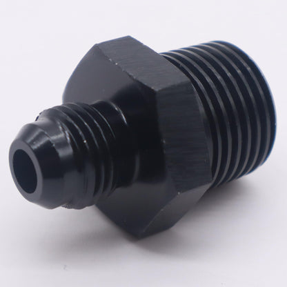 HiSport 6AN to 1/2 NPT Male Hose Fitting Adapter, Universal Aluminum Flare Male 6AN to 1/2'' NPT Union Fuel Oil Line Pipe Connector Black Anodized