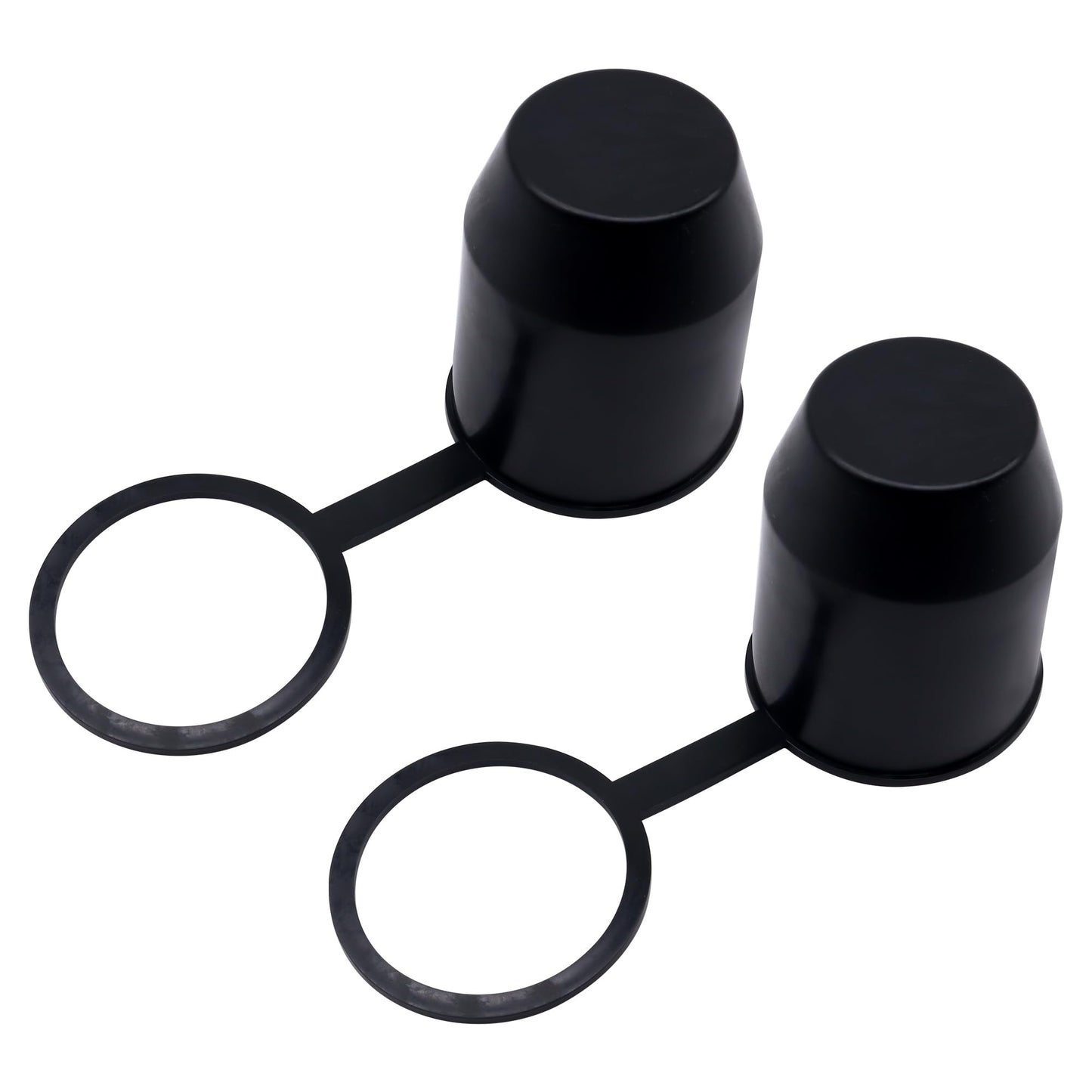 HiSport 2-Pack Universal Trailer Hitch Ball Cover with Hook - 2" Towing Ball Protector Cap for RV, Truck, Boat, and Caravan - Weather-Resistant Drawbar Cover with Tether