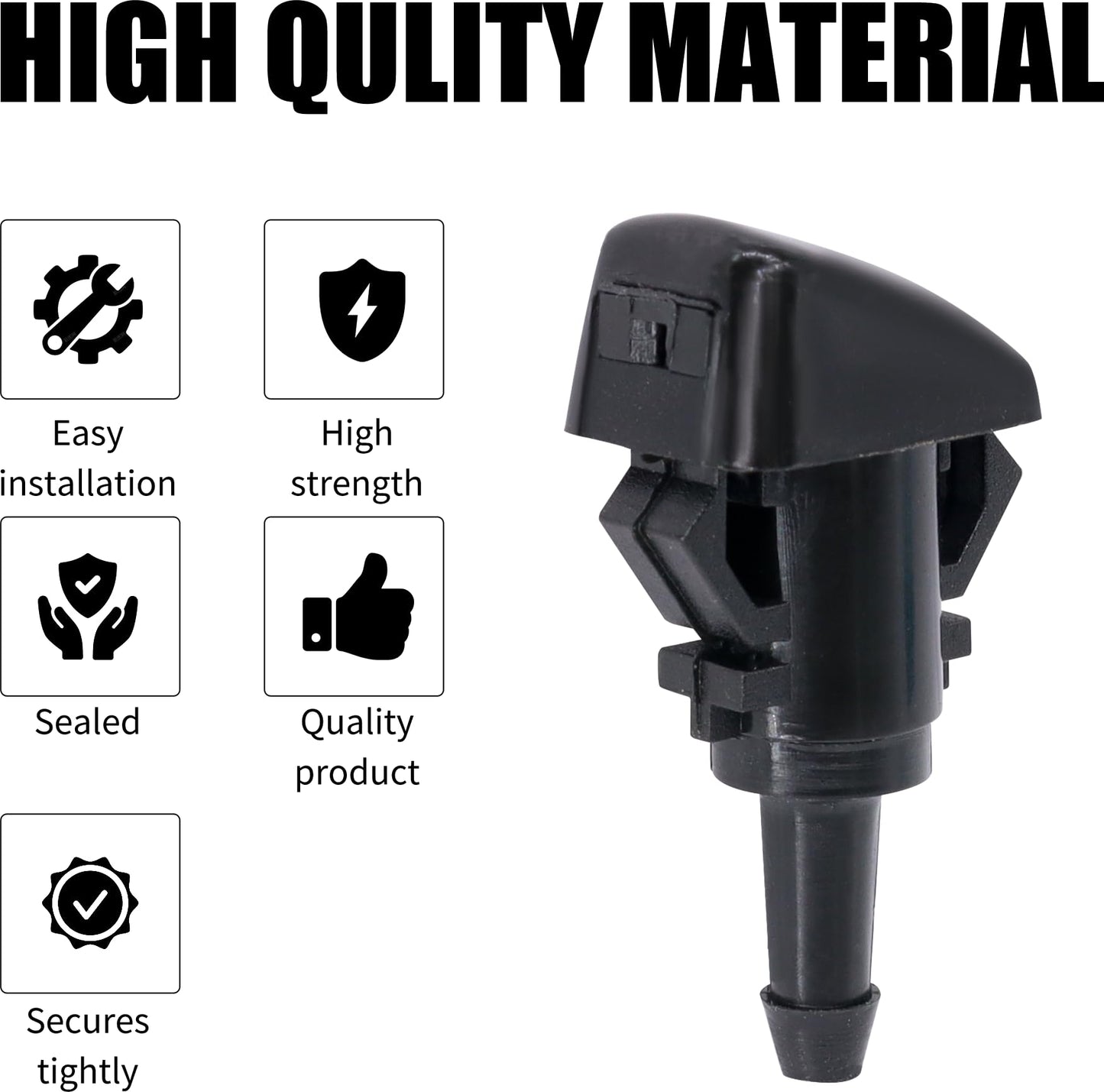 HiSport 5113049AA Windshield Washer Nozzle - Compatible with Chrysler Dodge Jeep Ram 300 PT Cruiser Avenger Charger Durango Grand Caravan H100 Van 2005-2016 - Replace 4805742AB 4805742AC