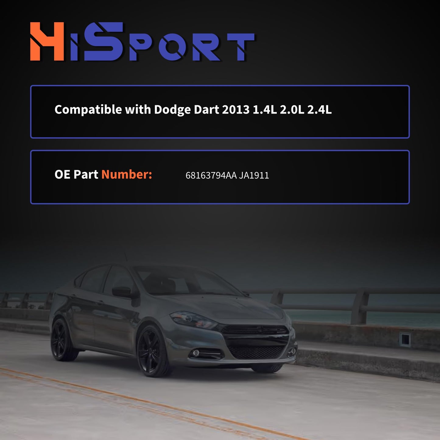 HiSport 68163794AA HVAC Blower Motor Resistor - Compatible with Dodge Dart 2013 1.4L 2.0L 2.4L - Replace JA1911