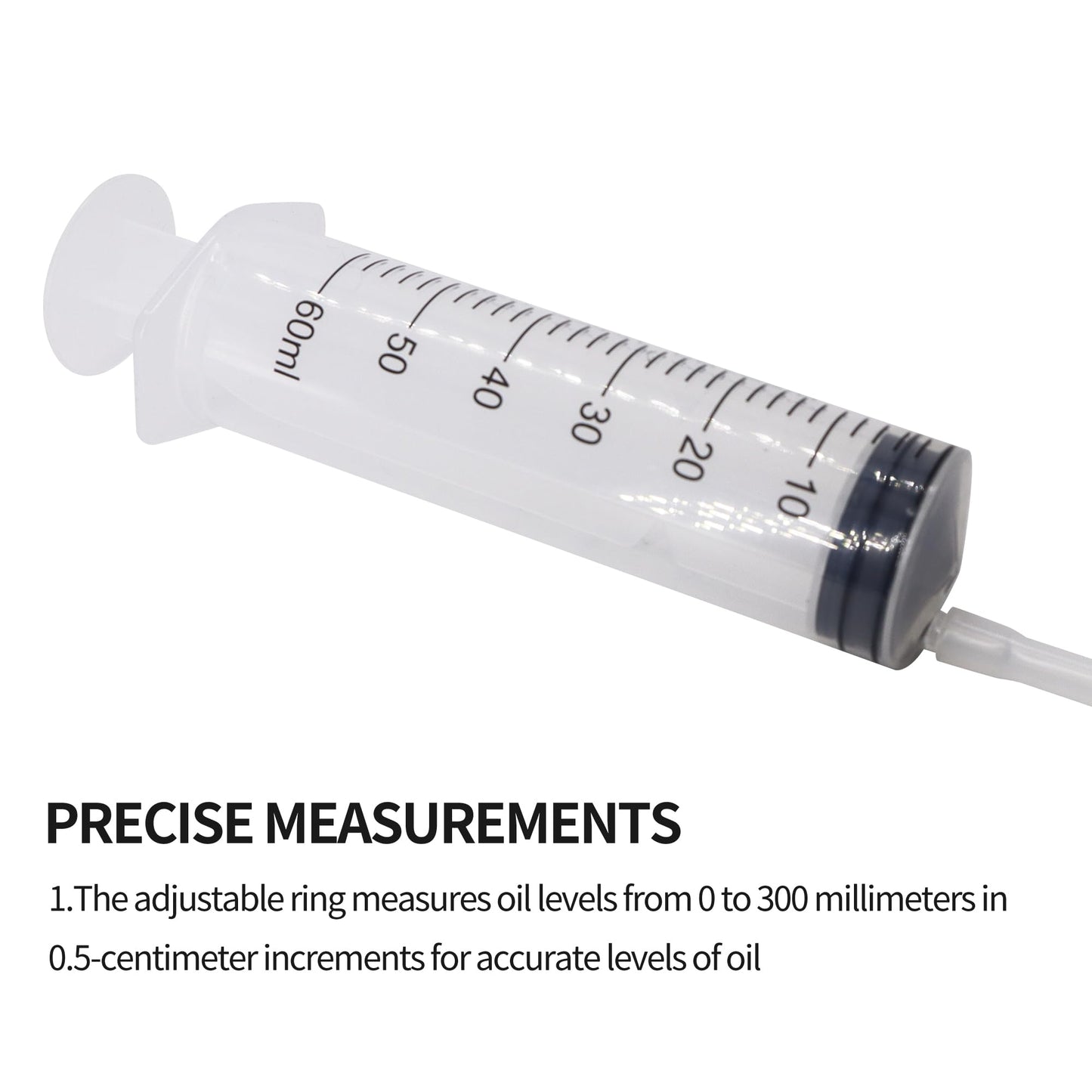 HiSport Motorcycle Fork Oil Level Tool with Adjustable Ring ¨C 60ml Capacity 300mm Scale Pipe