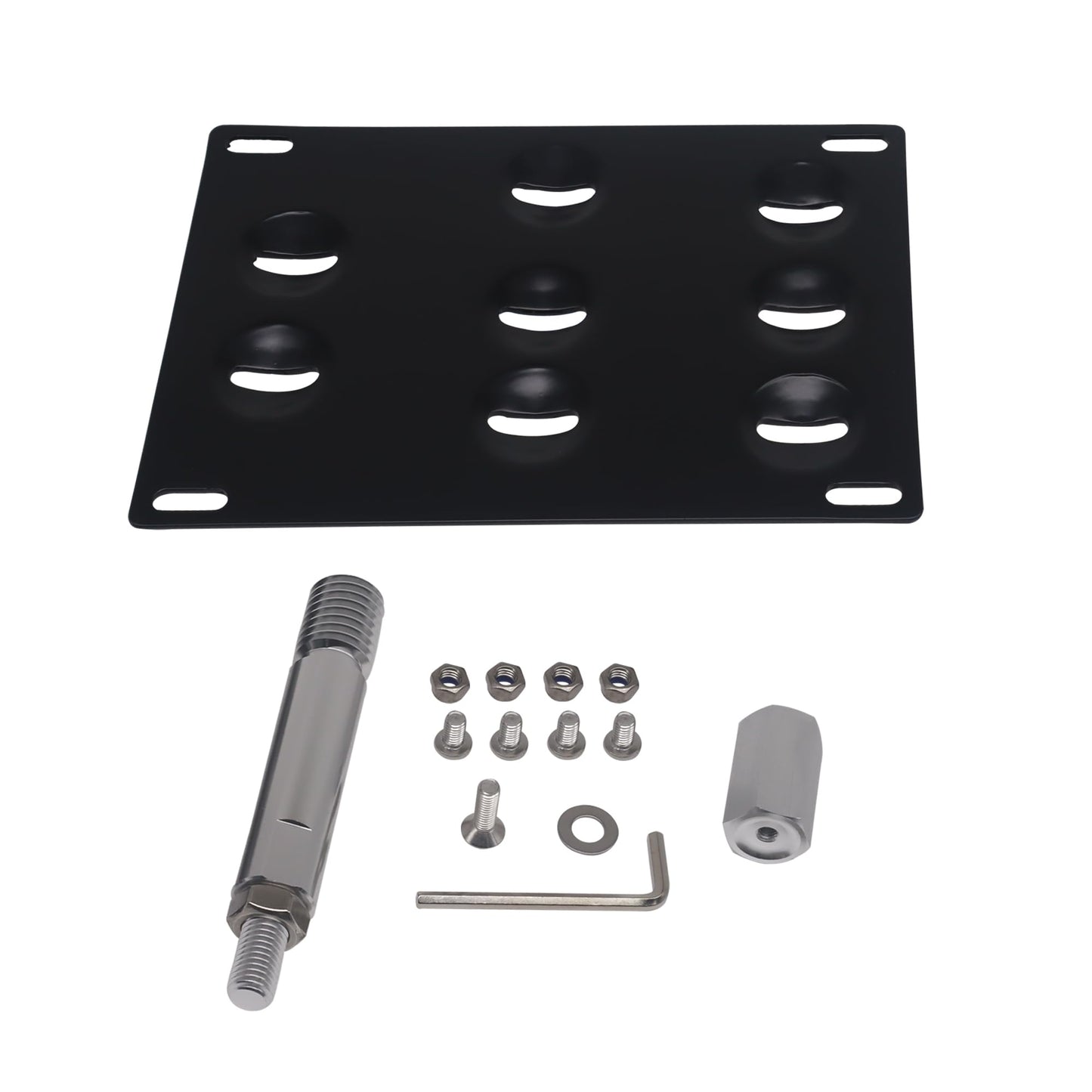 HiSport License Plate Holder Front Bumper Compatible with Mercedes C-Class CLA-Class E-Class S-Class GLK-Class ML-Class GLA-Class SL-Class, No Drill Relocator Hole Adapter Support Holder