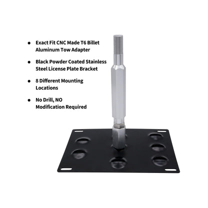 HiSport No Drill Front Bumper Tow Hook License Plate Mounting Bracket Adapter Kit Compatible with Scion FRS 2013-2017 , Subaru BRZ 2013-2021 & WRX 2015-2021 , Toyota Prius 2010-2015 & 2017-2021