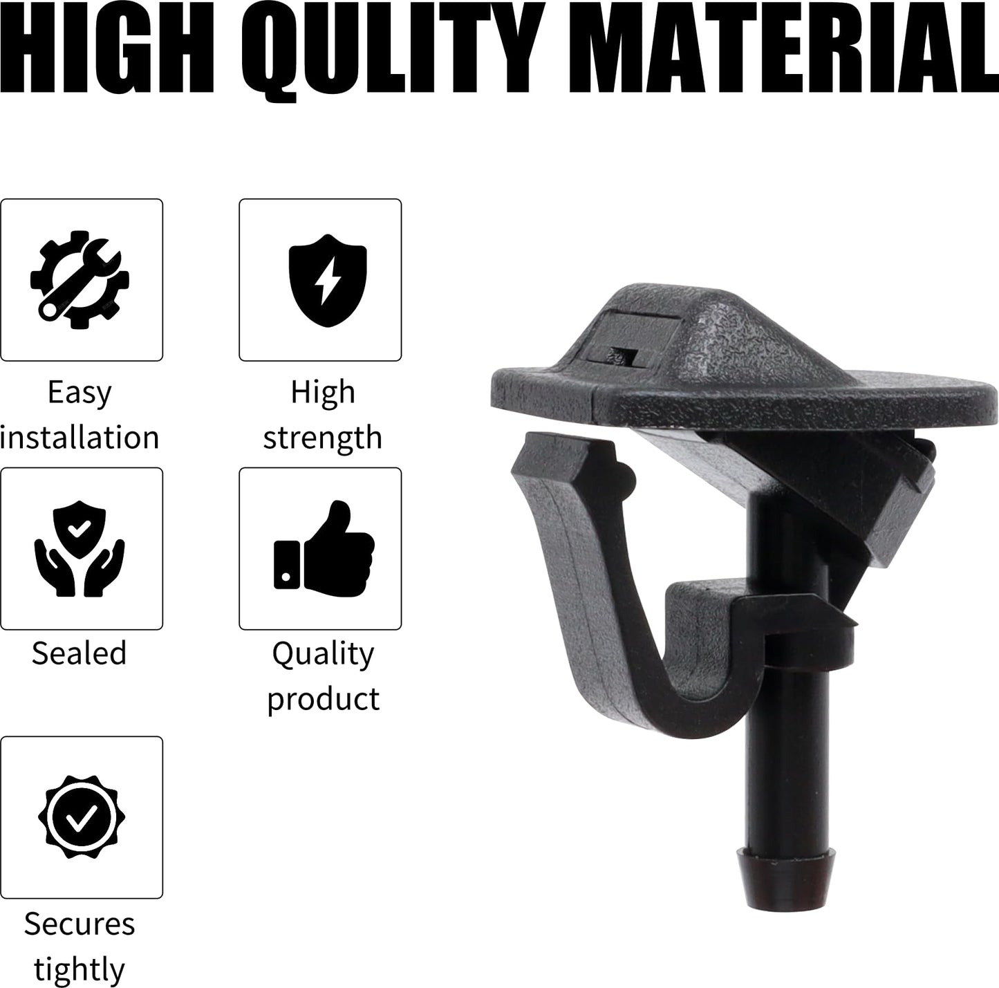 HiSport Windshield Sprinkler Wiper Nozzle - Compatible with 2002-2012 Jeep Wrangler 2002-2006 Jeep TJ - Replace 55156728AB