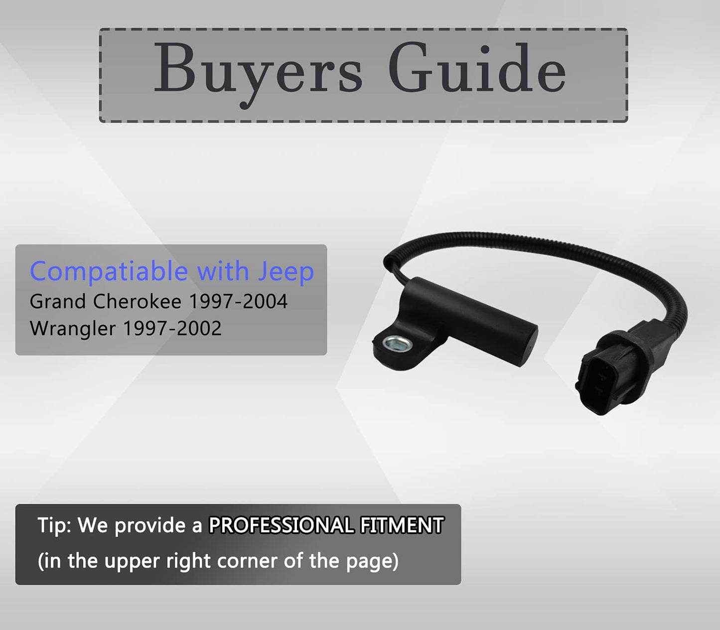 HiSport 56027869AC Crankshaft Position Sensor Compatible with Jeep Grand Cherokee 1997 1998 1999 2000 2001 2002 2003 2004, Jeep Wrangler 1997-2002 Replace 4897321AA, 4897321AB, 56027868AC