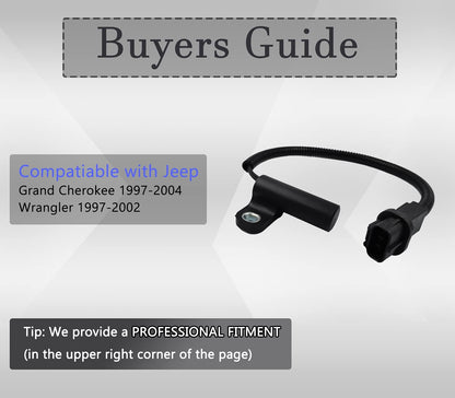 HiSport 56027869AC Crankshaft Position Sensor Compatible with Jeep Grand Cherokee 1997 1998 1999 2000 2001 2002 2003 2004, Jeep Wrangler 1997-2002 Replace 4897321AA, 4897321AB, 56027868AC