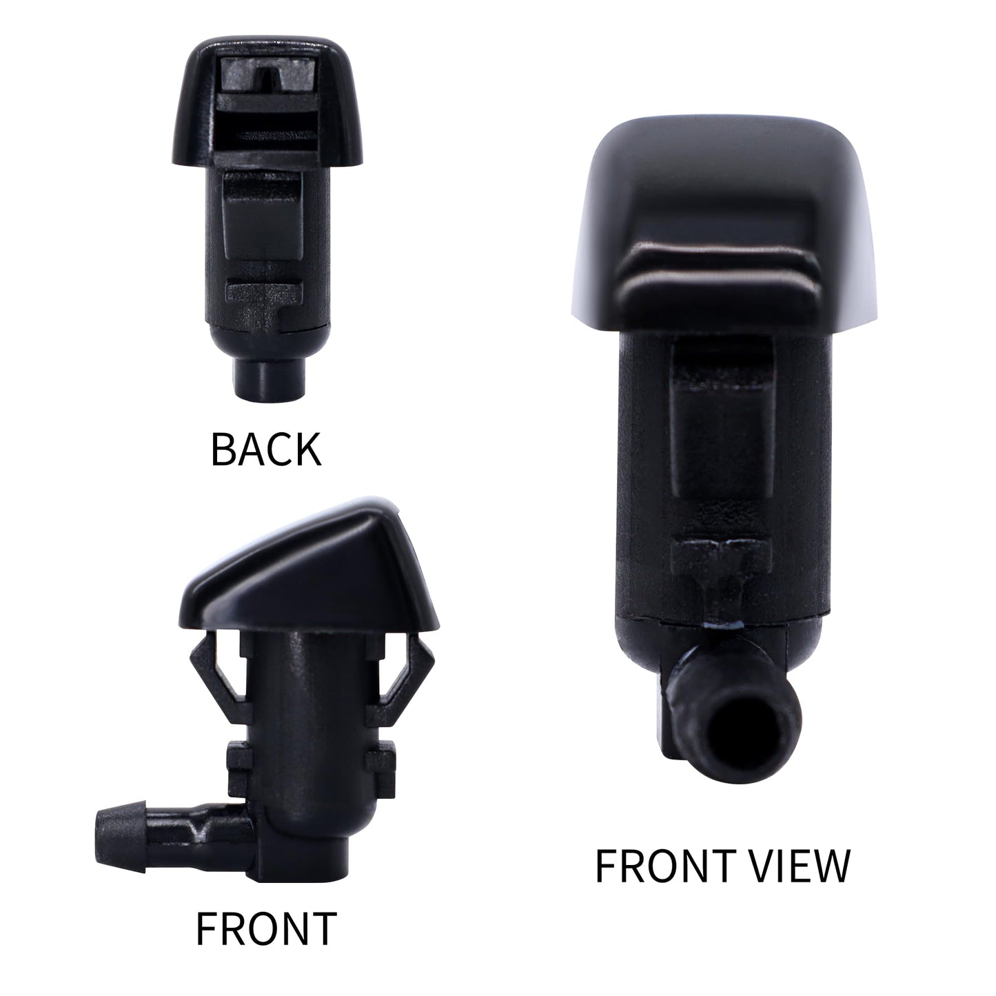 HiSport 55157319AA Windshield Sprinkler Wiper Nozzle - Compatible with Jeep Commander 2006-2010 Liberty 2008-2012 Compatible with Dodge Nitro 2007-2011 - (Two Side)