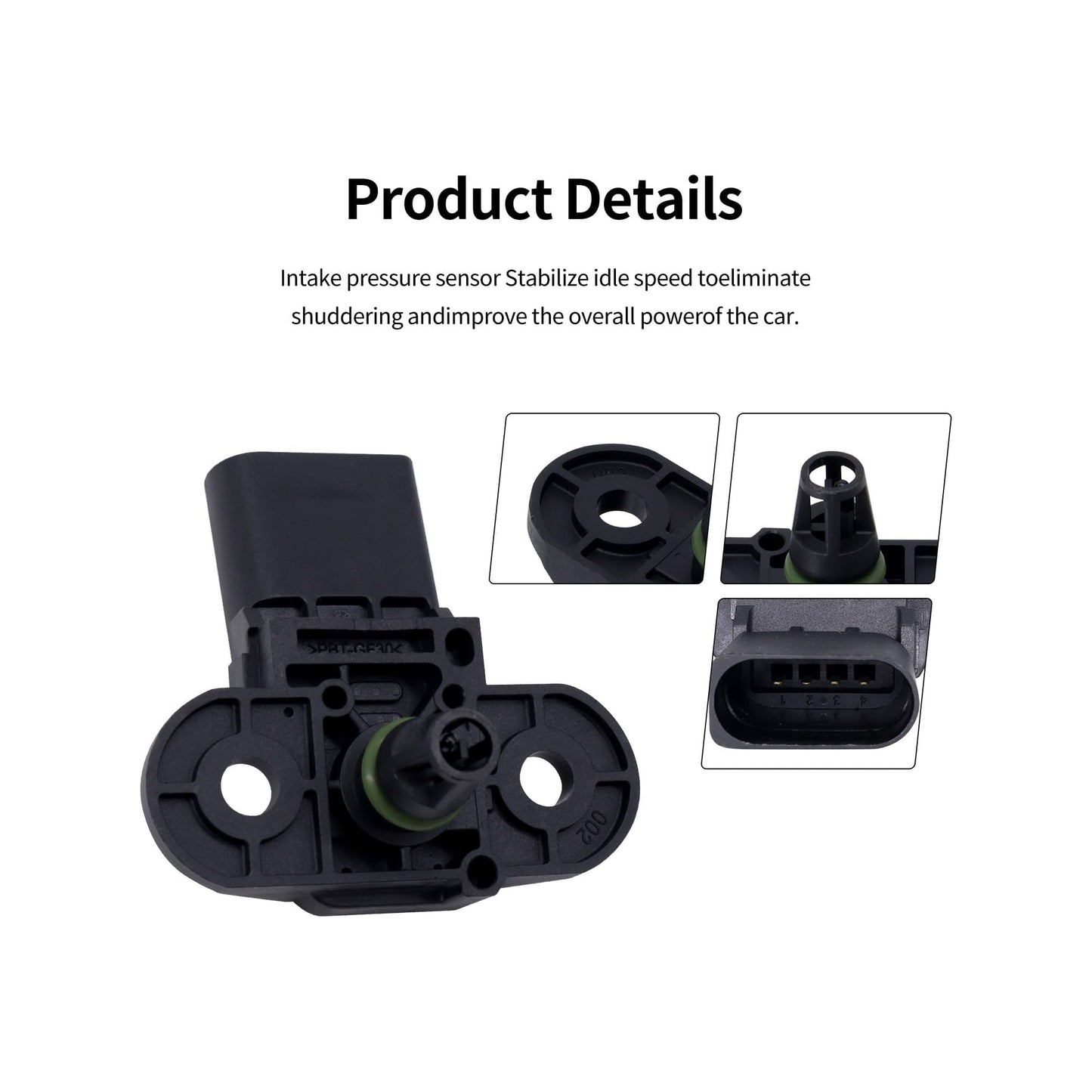 HiSport 0261230234 MAP Manifold Absolute Pressure Sensor Compatible with Audi A4 A5 A6 A7 A8 Q5 Q7 RS5 S4 S5 SQ5, VW Volkswagen Beetle, Golf, Jetta, Passat, SportWagen, Touareg 2011 2012 2013 2014