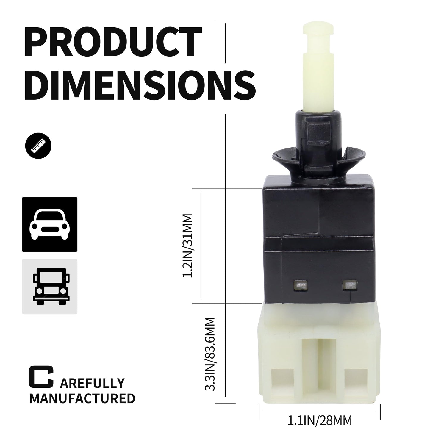 HiSport 0015453109 Brake Light Switch Lamp 6 Pins - Compatible with Mercedes-Benz C280 E430 S350 G550 SL500 SLK320 CL600 CLK55 Dodge Sprinter 3500 Sprinter 2500 Chrysler Crossfire 1999-2010