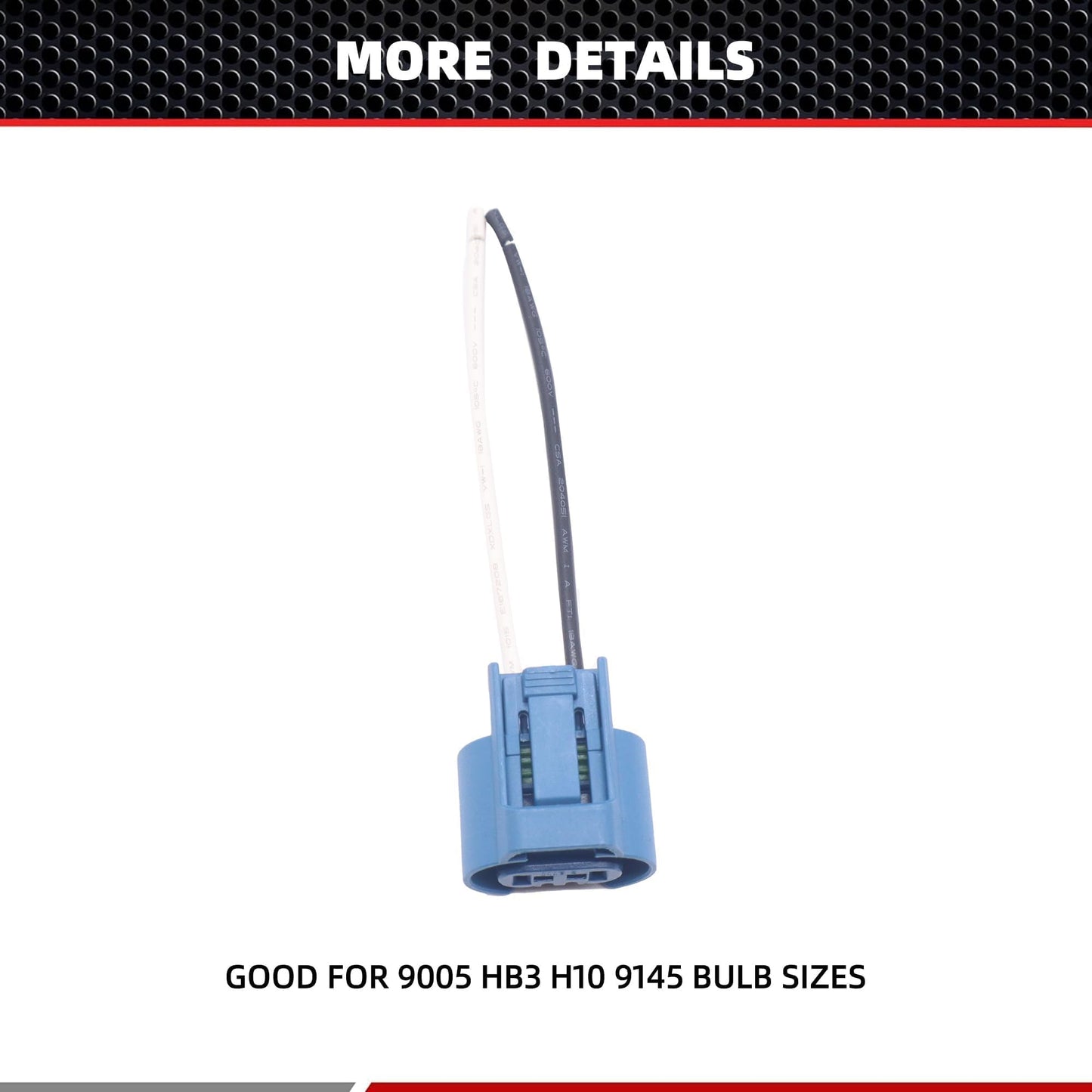 HiSport 2PCS 9005 HB3 H10 9145 Fog Light Female Connector Adapter Wire Pigtail Plug Socket Compatible with Acura/Honda High/Low Beam or Fog Lights