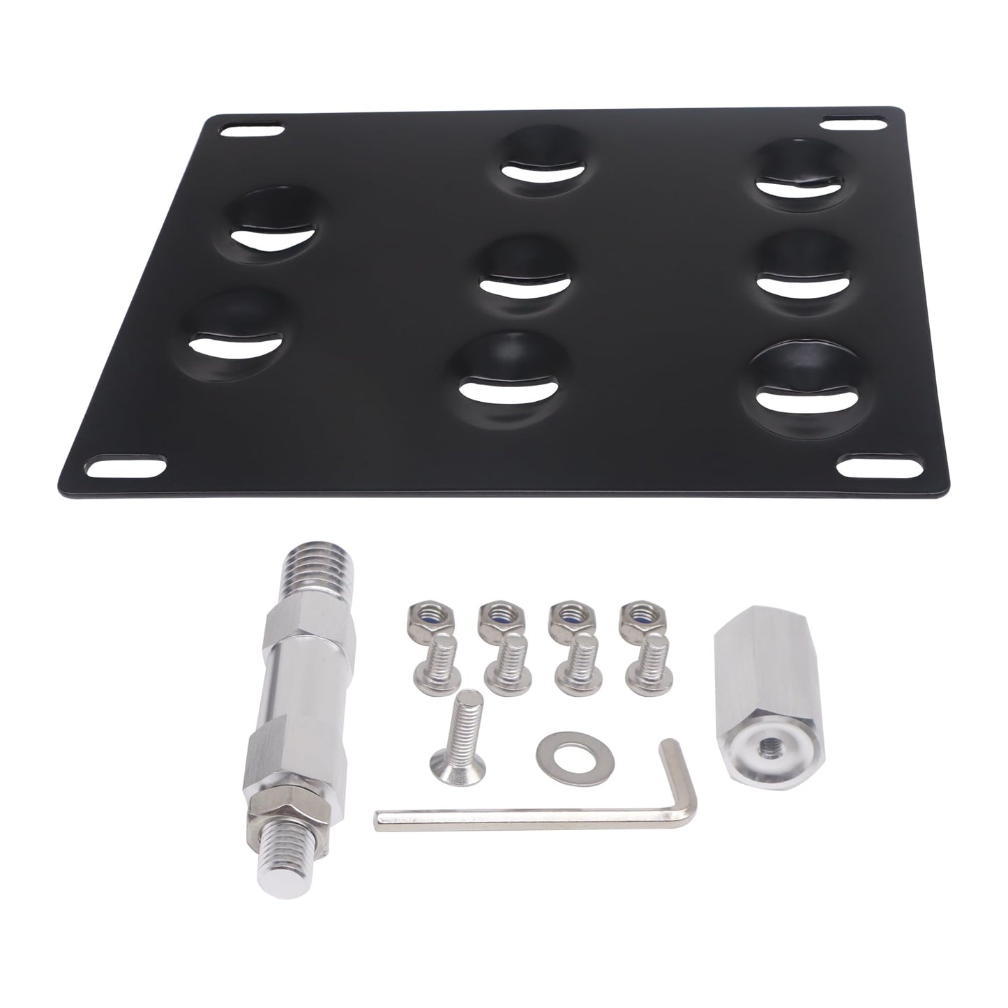 HiSport License Plate Holder Front Bumper Compatible with BMW F30 Sedan/F31 Wagon 3 Series F32 F33 F36 4 Series F10 F11 G30 G31 5 Series E84 X1, No Drill Relocator Hole Adapter Support Holder